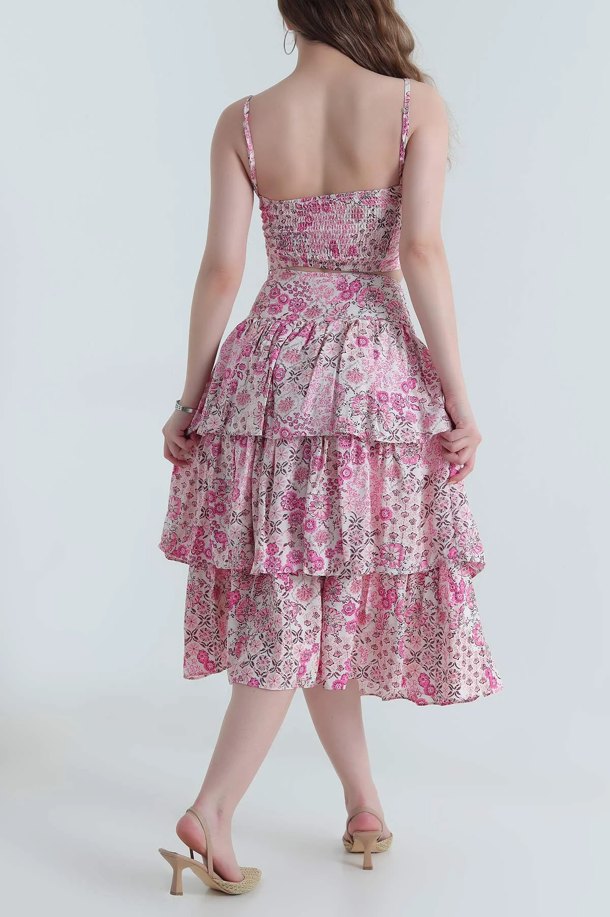Pembe Modal Empirme Etek Crop İkili Takım 473624