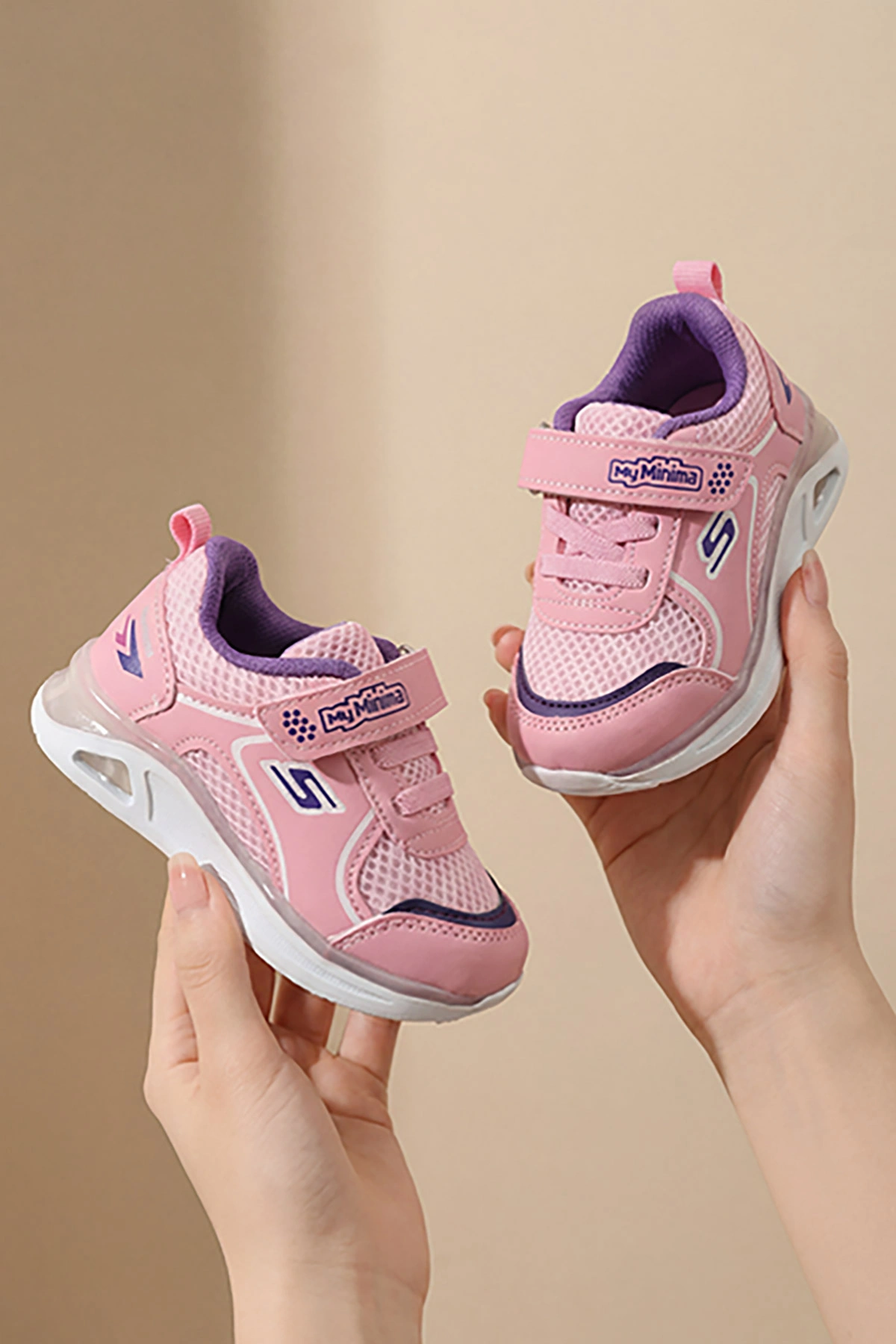 Pembe Mor ( 22 - 25 ) Işıklı File Detaylı Kız Bebek Spor Ayakkabı 432780