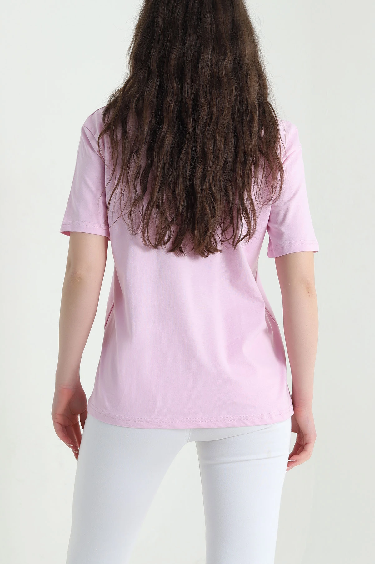 Pembe Nakışlı Süprem Kadın Tişört 453465
