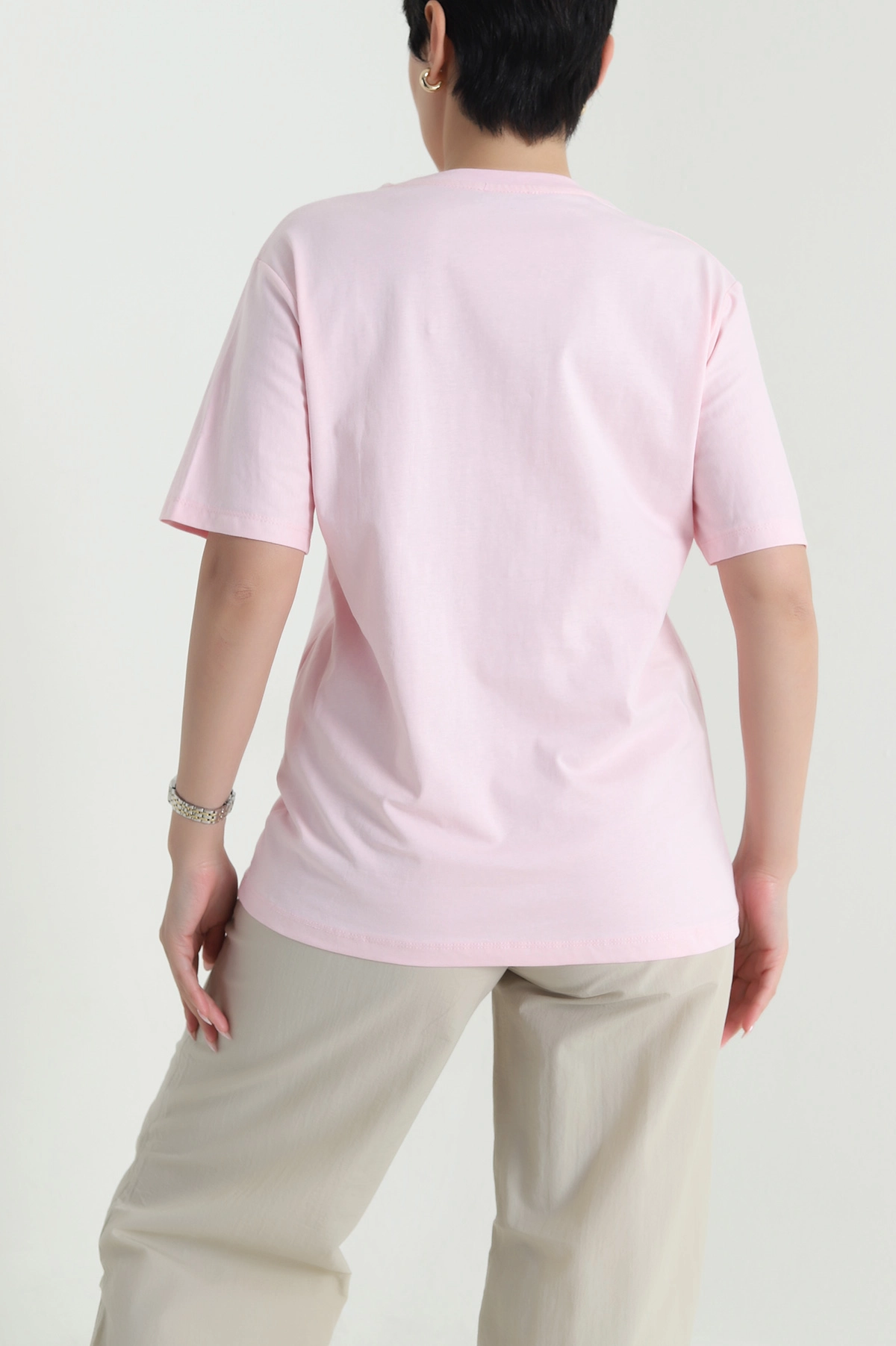 Pembe Nakışlı Süprem Kadın Tişört 462983