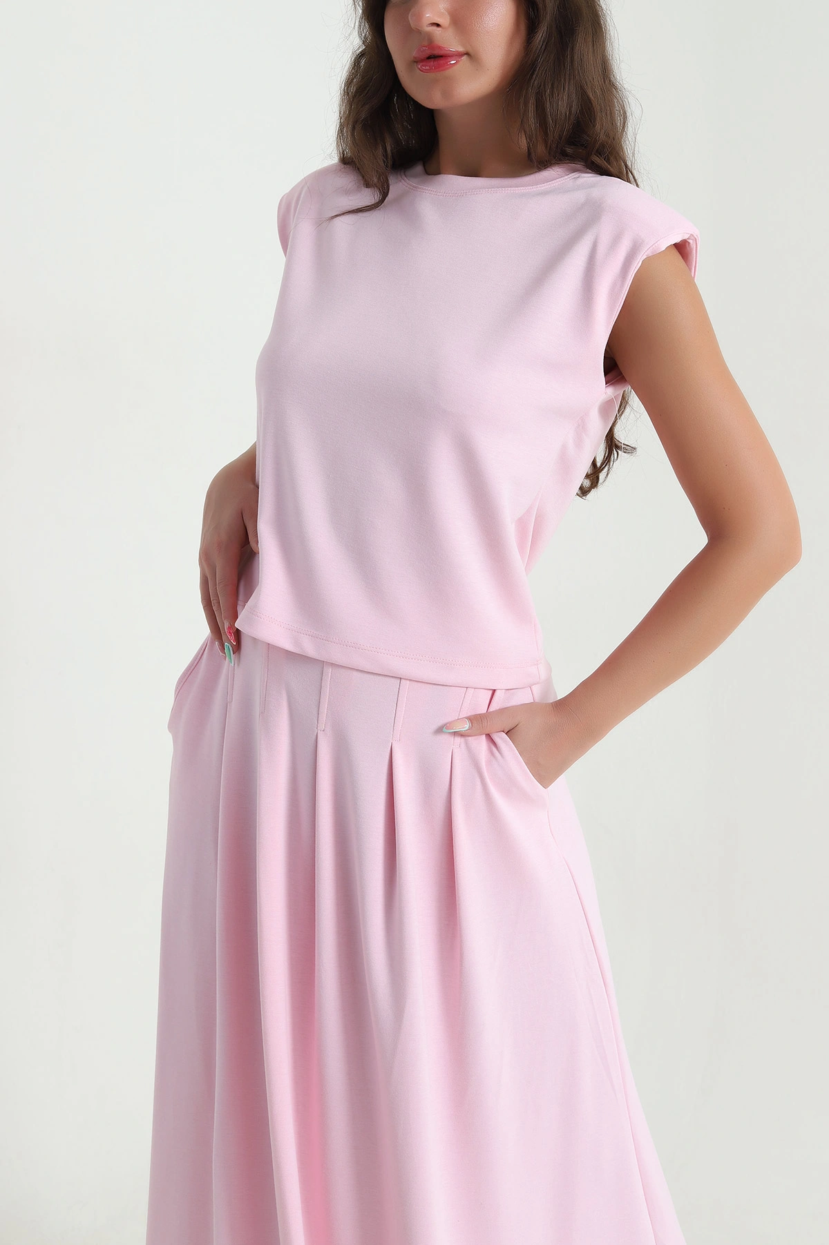 Pembe Omuz Vatkalı Oysho Kadın İkili Takım 469887