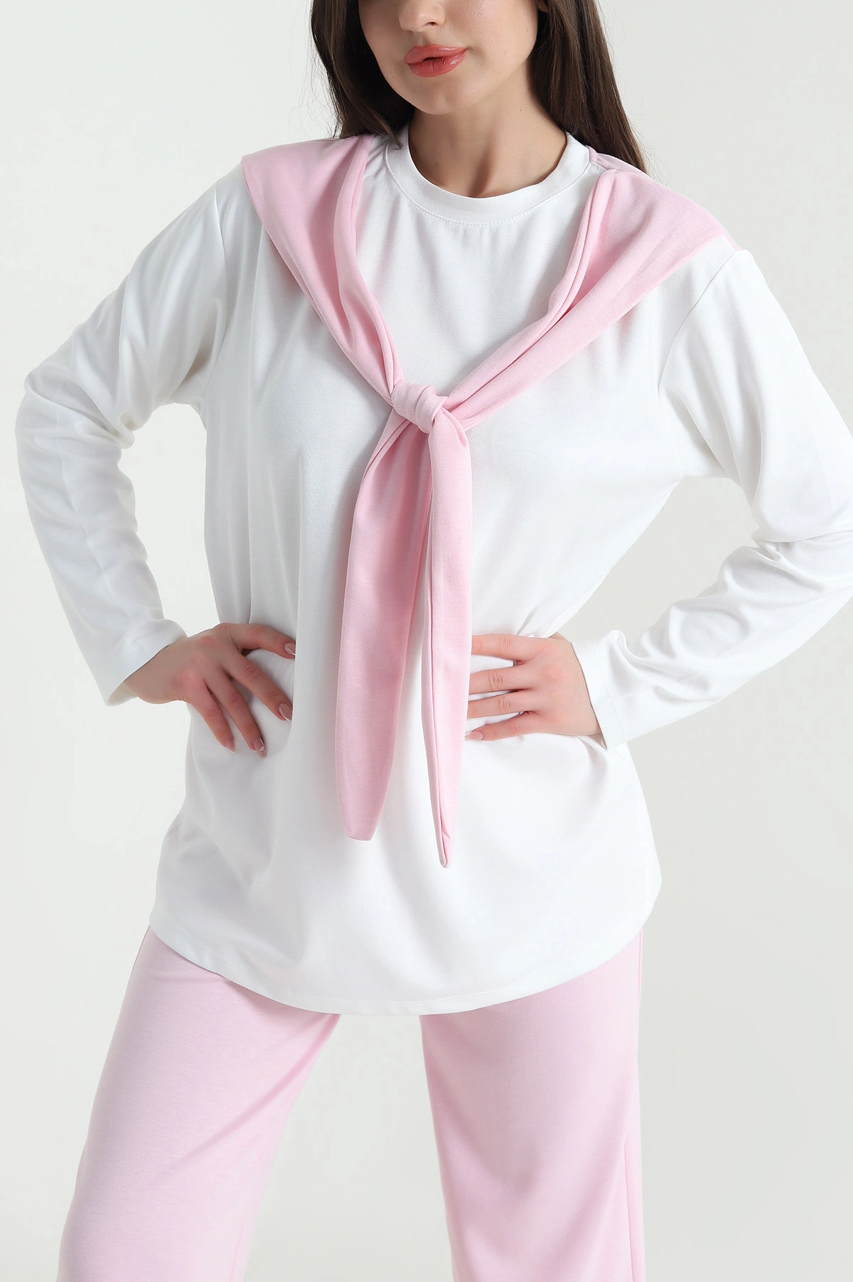 Pembe Omuzdan Kuşaklı Oysho Kadın İkili Takım 455173