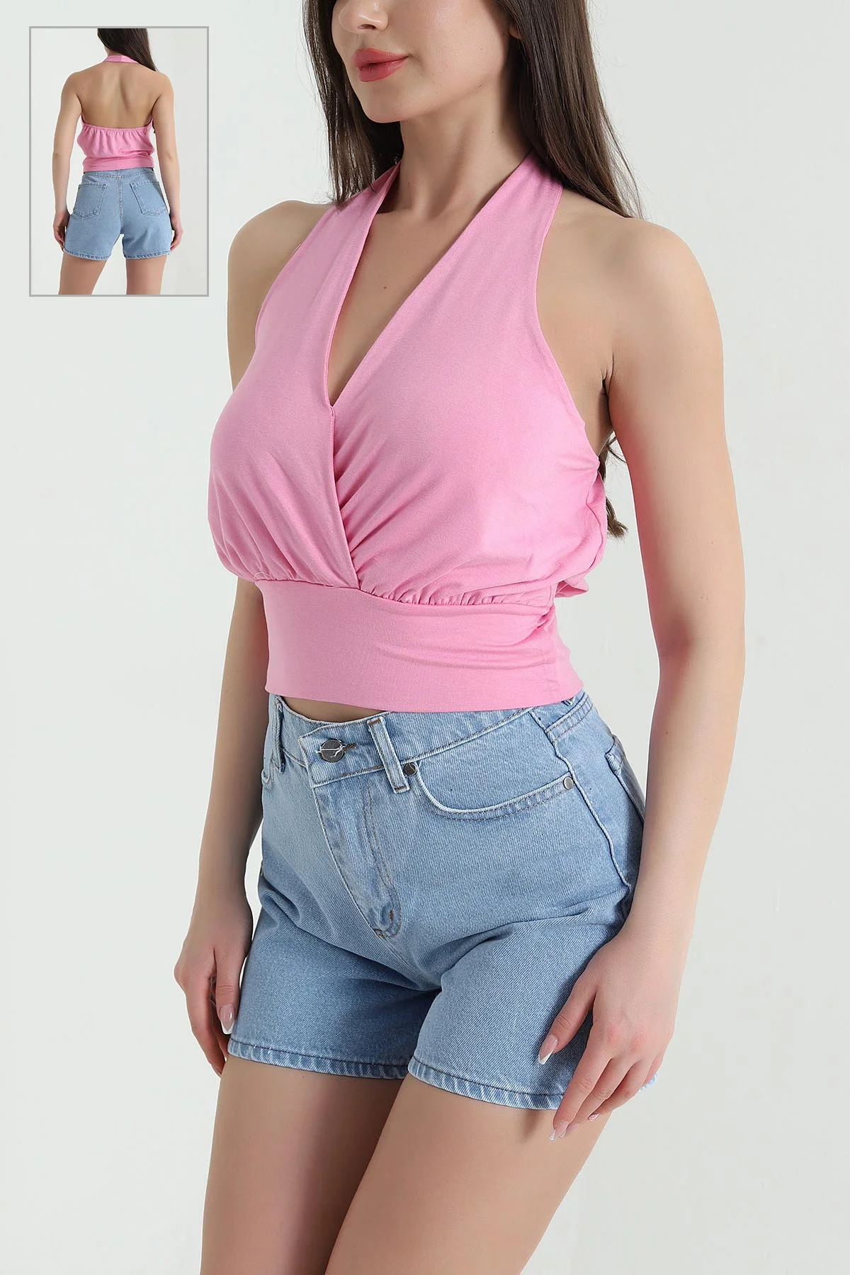 Pembe Önü Çift Katlı Viskon Buzi Kadın 454921