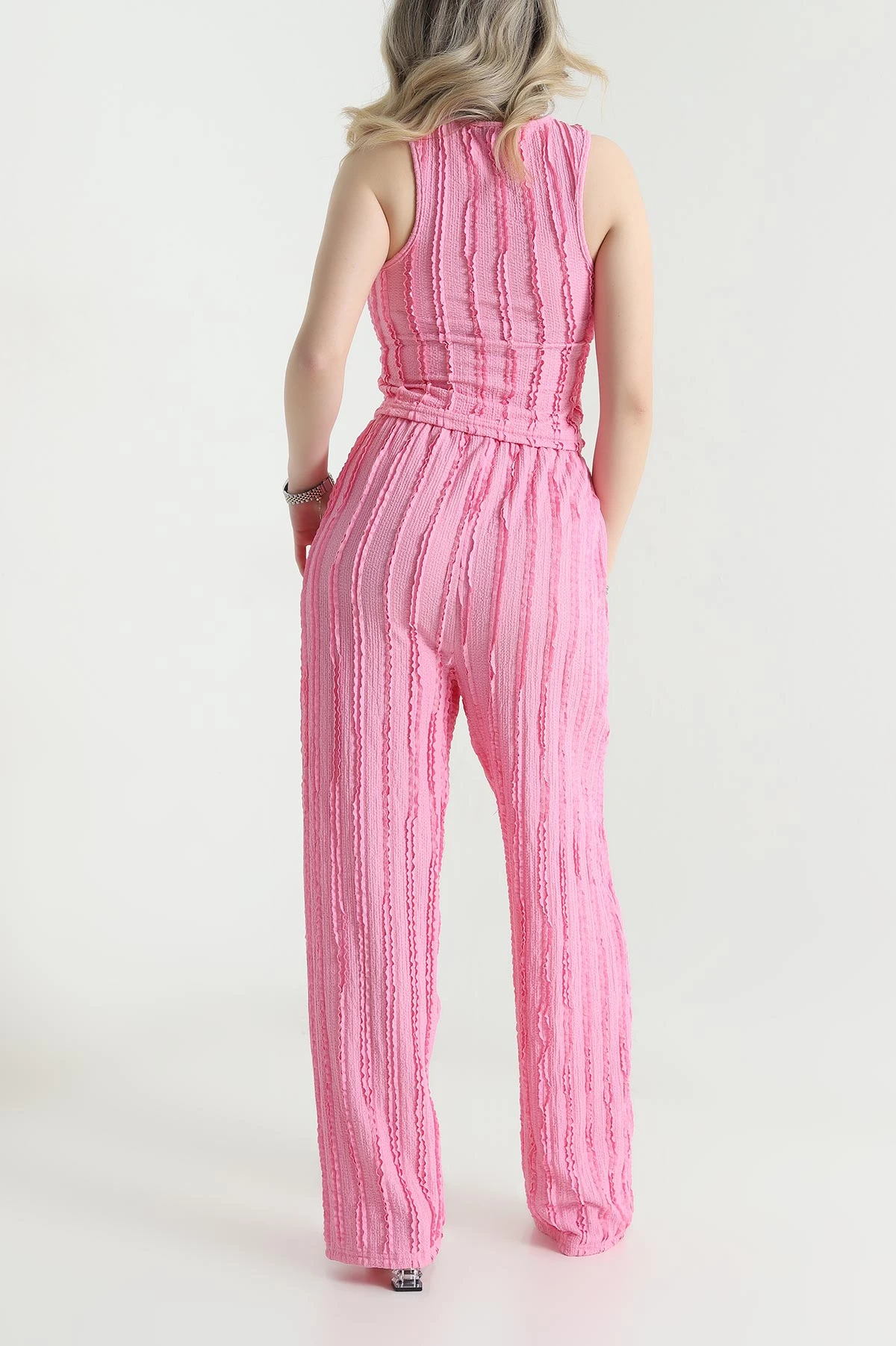 Pembe Pantolon Bluz Kadın İkili Takım 456794