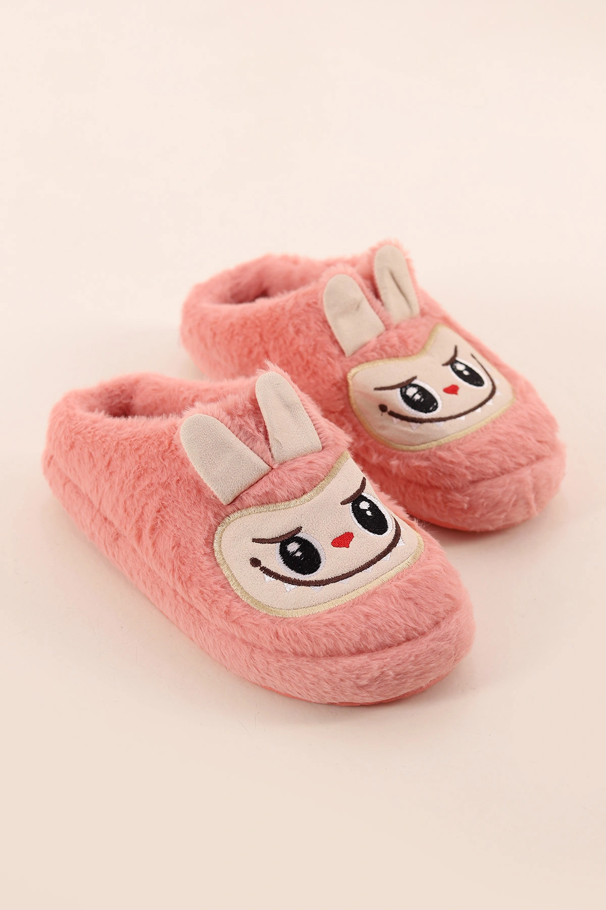 Pembe Peluş Figürlü Kadın Ev terliği 399401