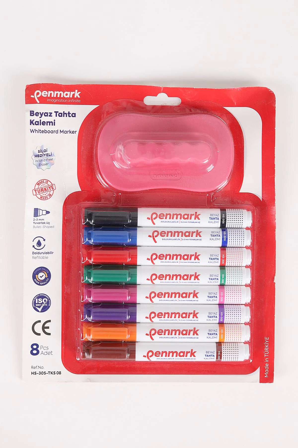 Pembe Penmark Tahta Kalem Seti / 8 Renk + Tahta Silgisi - Blisterli 462070