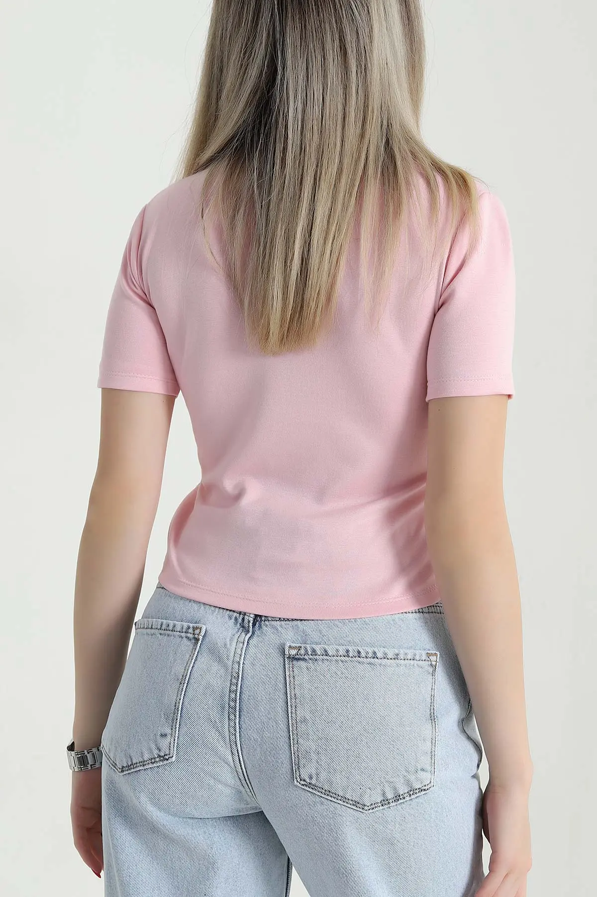 Pembe Polo Yaka Oysho Kadın Bluz 471459