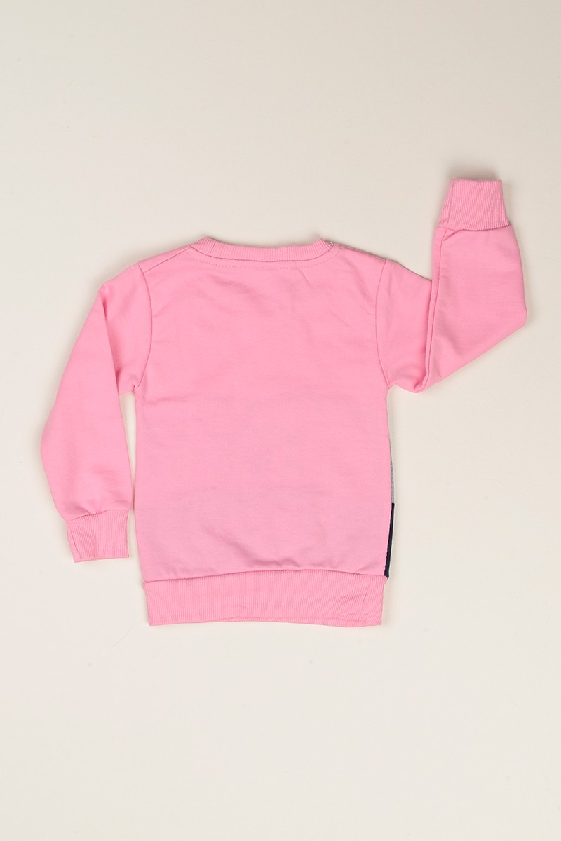 Pembe Pul İşlemeli Şardonlu Kız Çocuk Sweat 77531