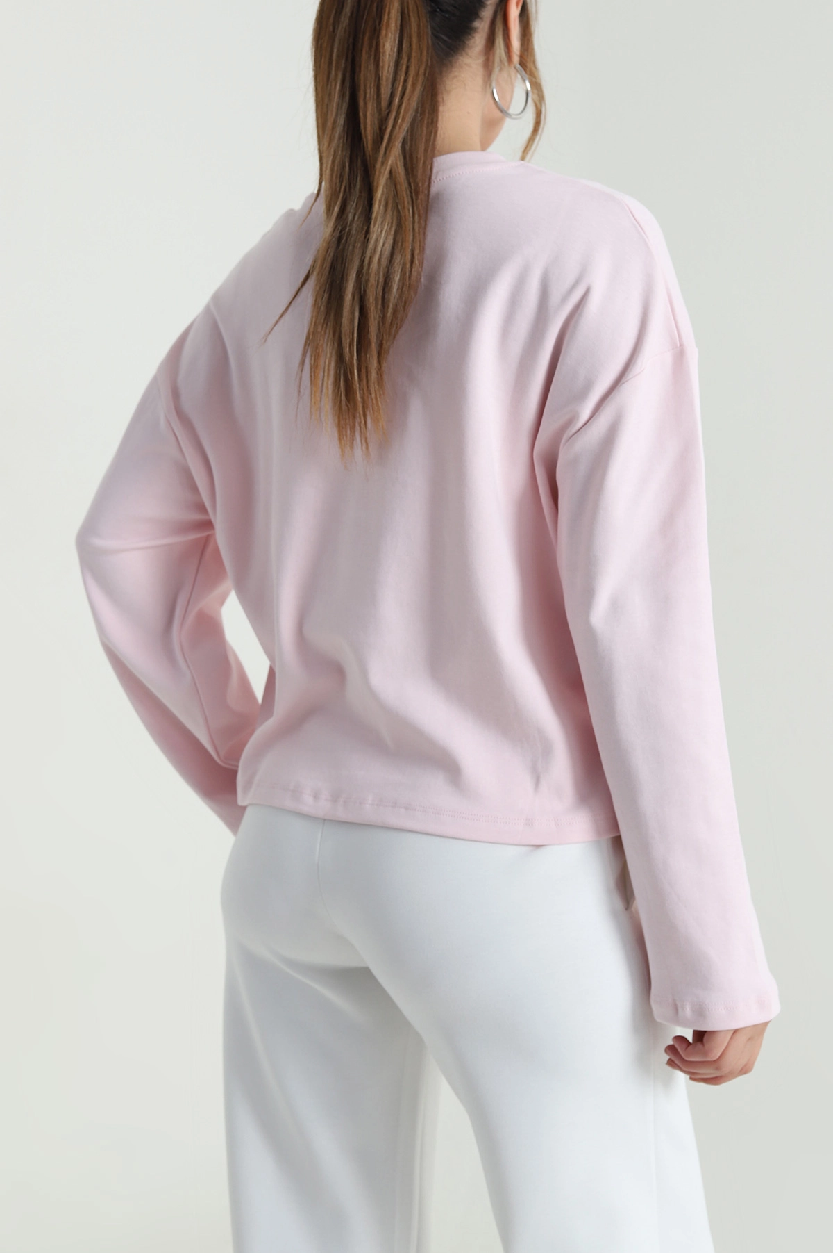 Pembe Rahat Kalıp Kadın Body Bluz 483594