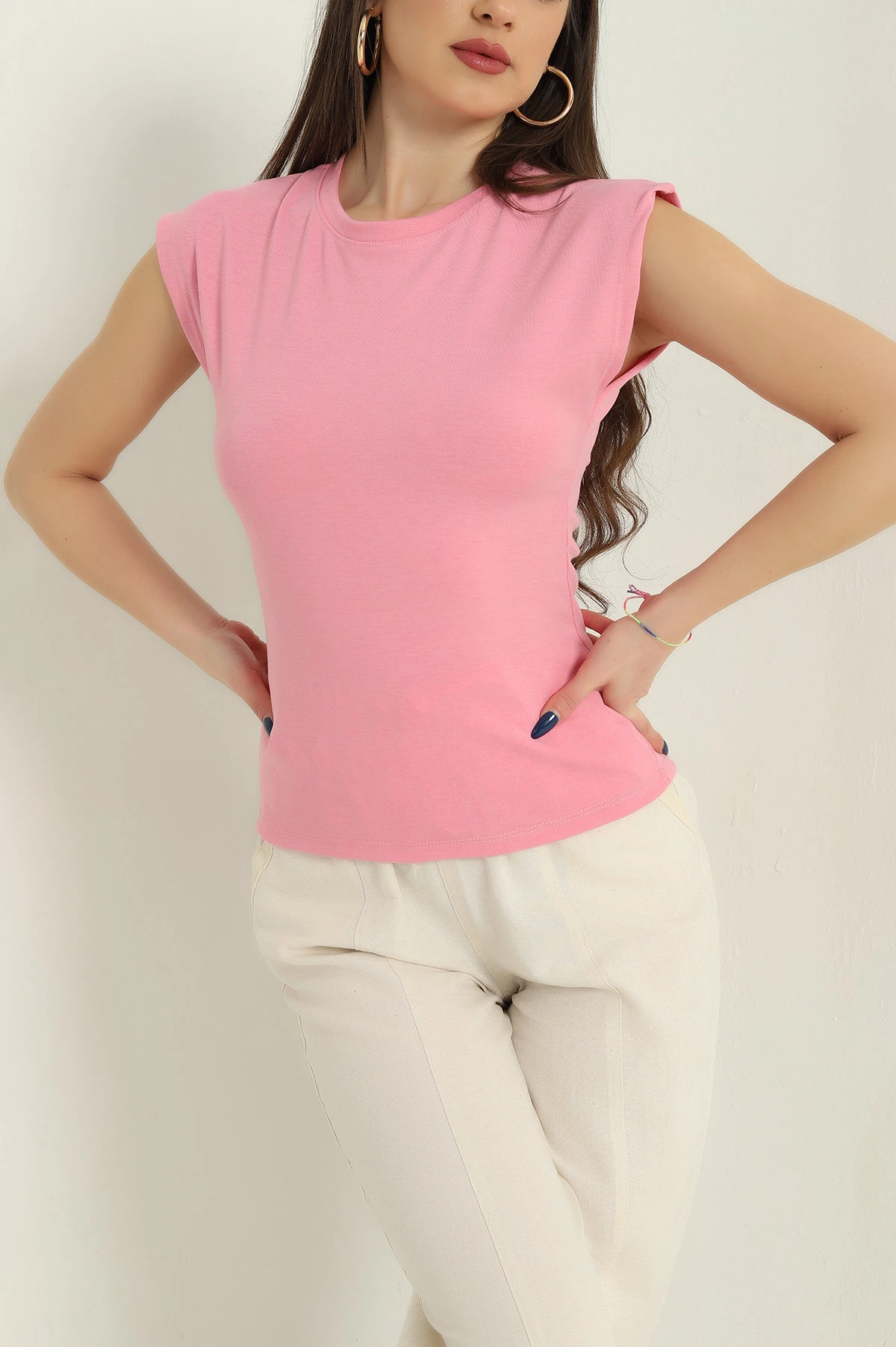 Pembe Ribana Kolsuz Kadın Bluz 347792