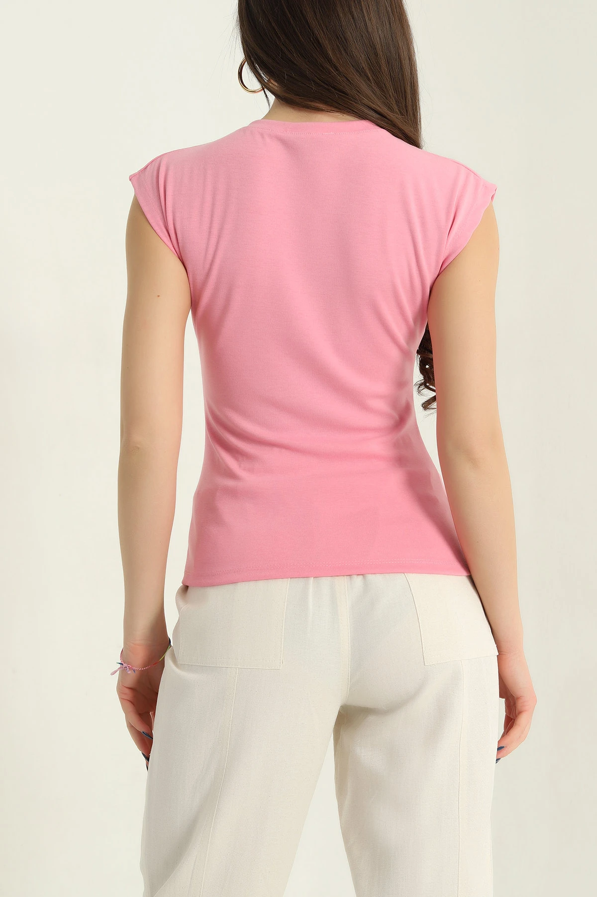 Pembe Ribana Kolsuz Kadın Bluz 347792
