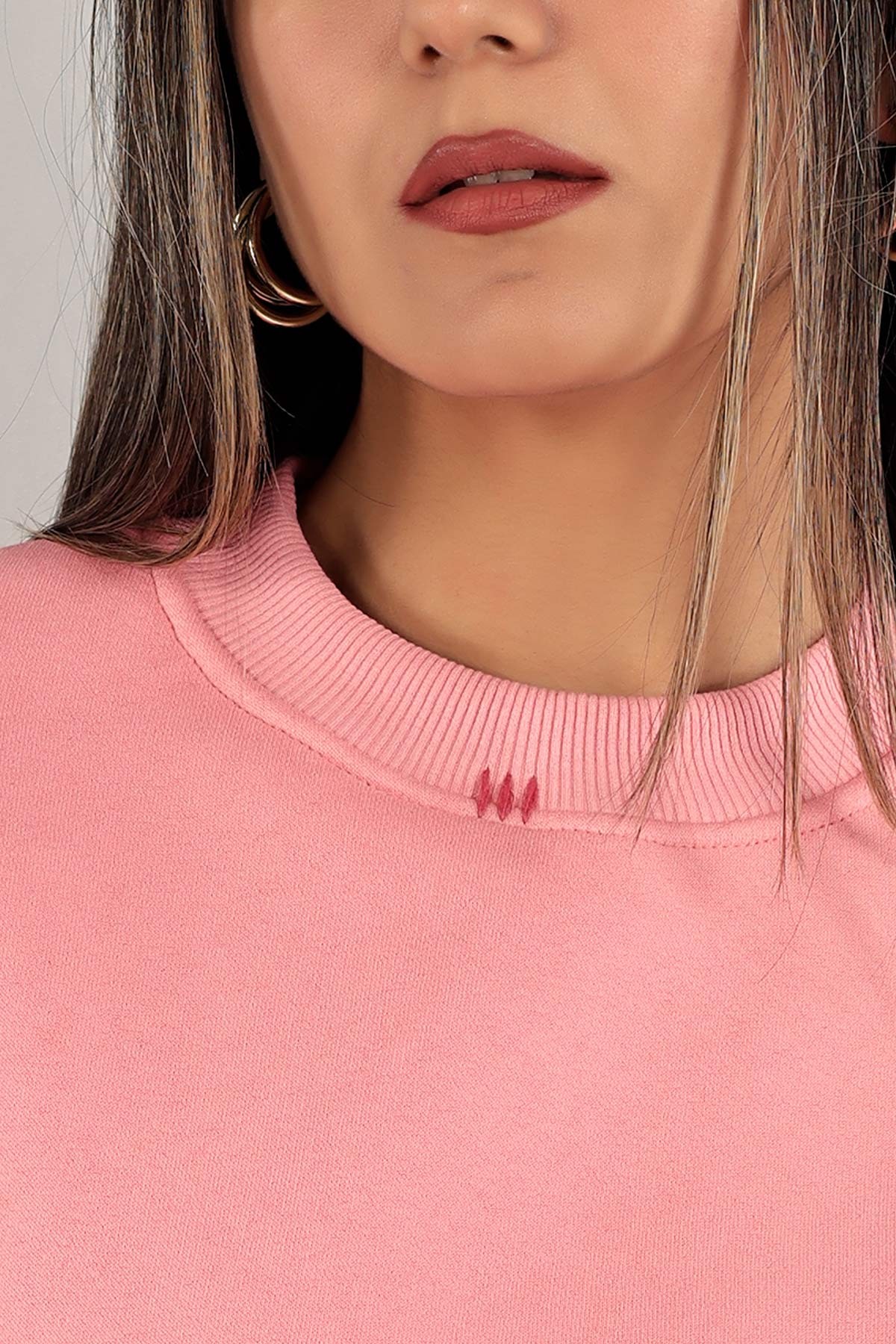 Pembe Şardonlu Bayan Sweat 140754