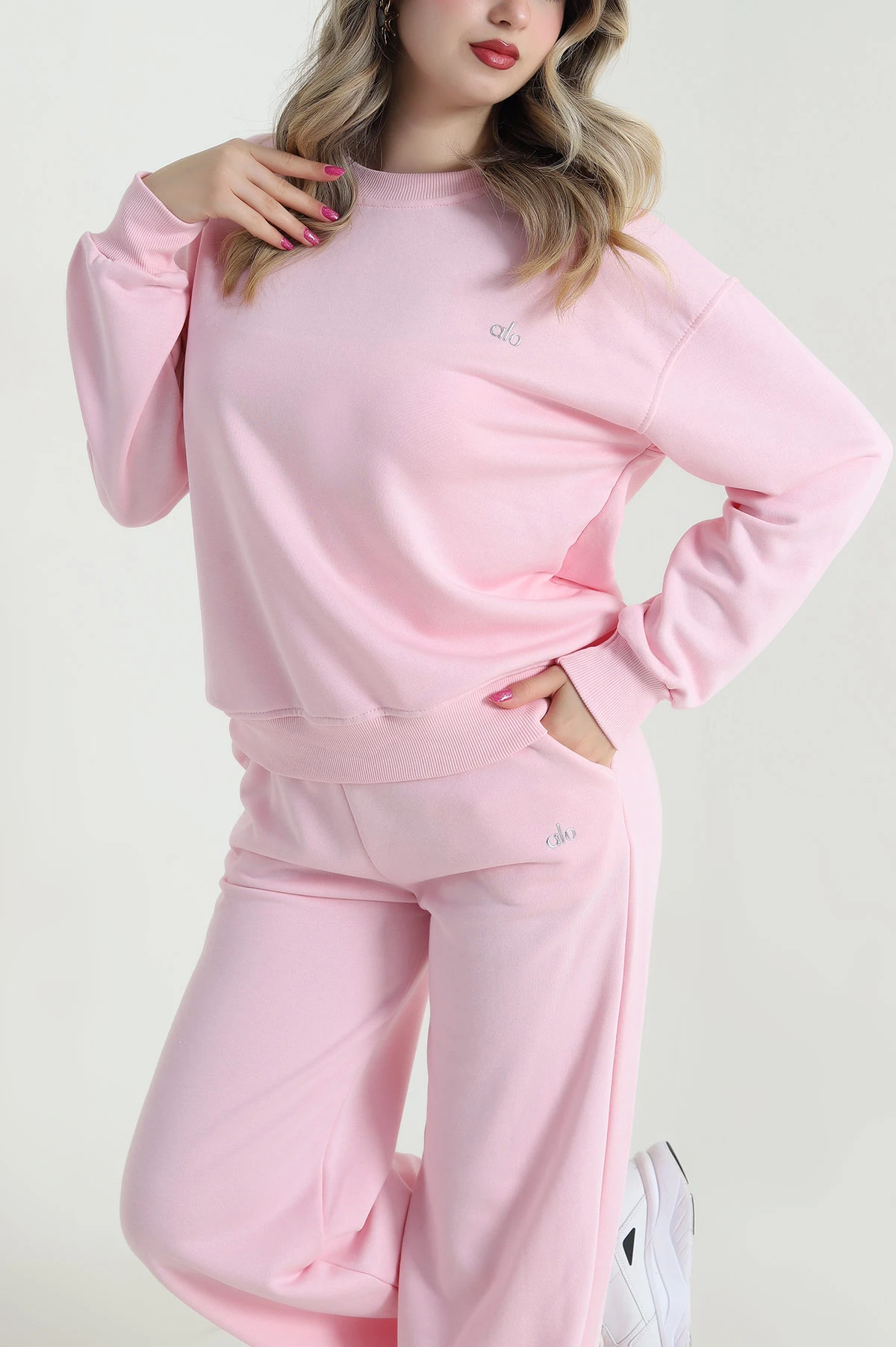Pembe Şardonsuz Üç İp Kadın İkili Takım 483627