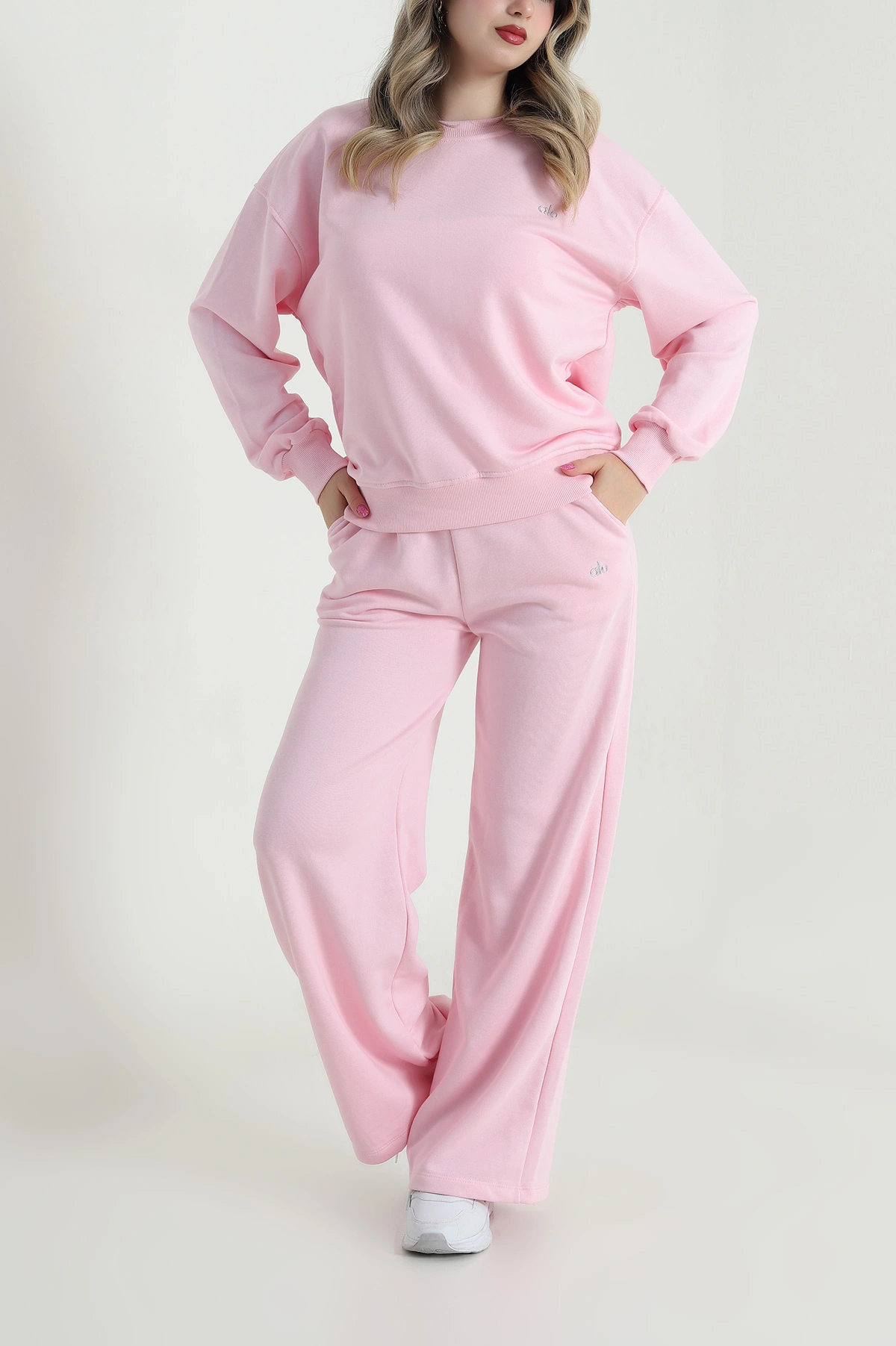 Pembe Şardonsuz Üç İp Kadın İkili Takım 483627