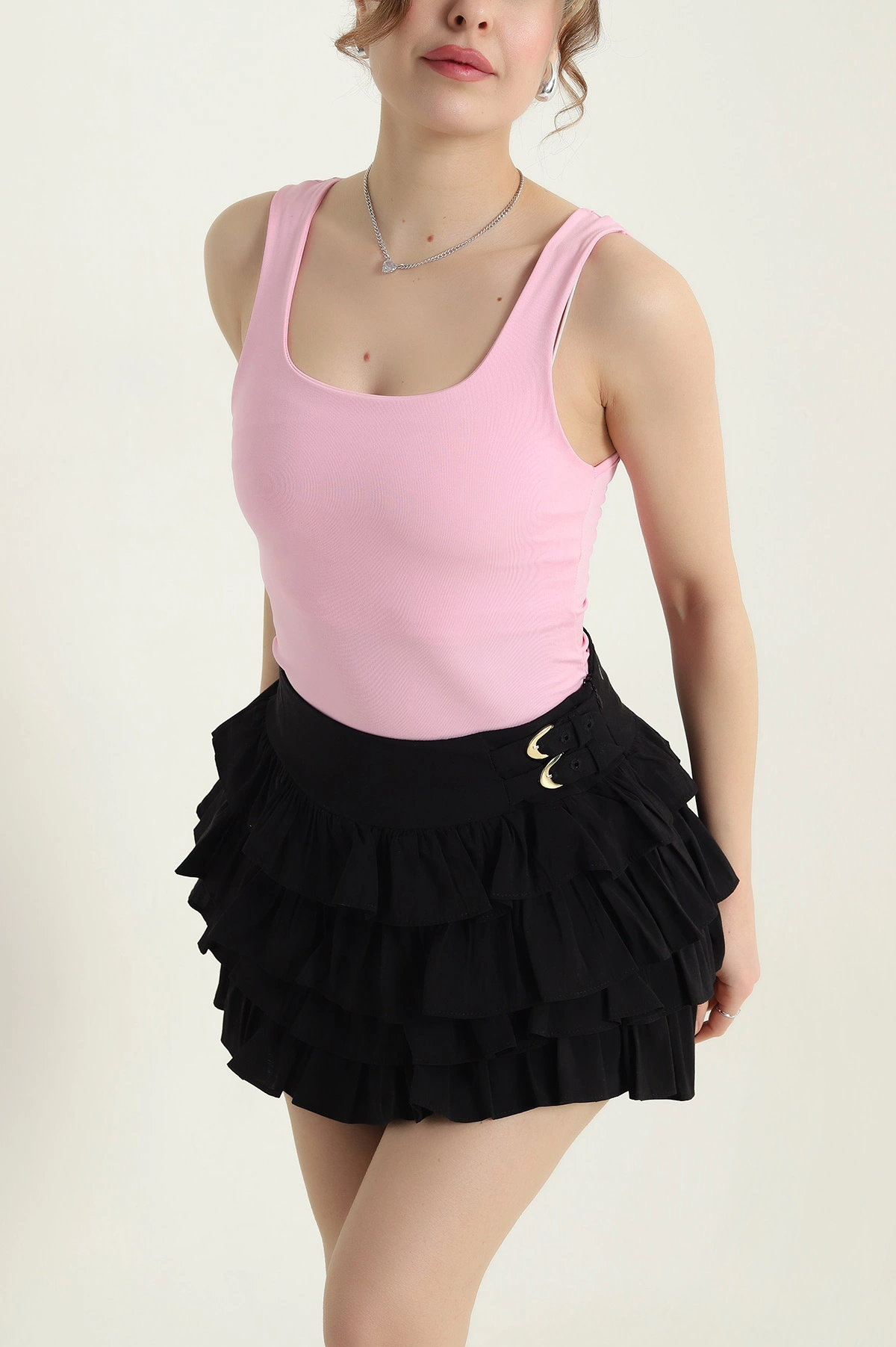 Pembe Scuba Kadın Zıbın Bluz 434451