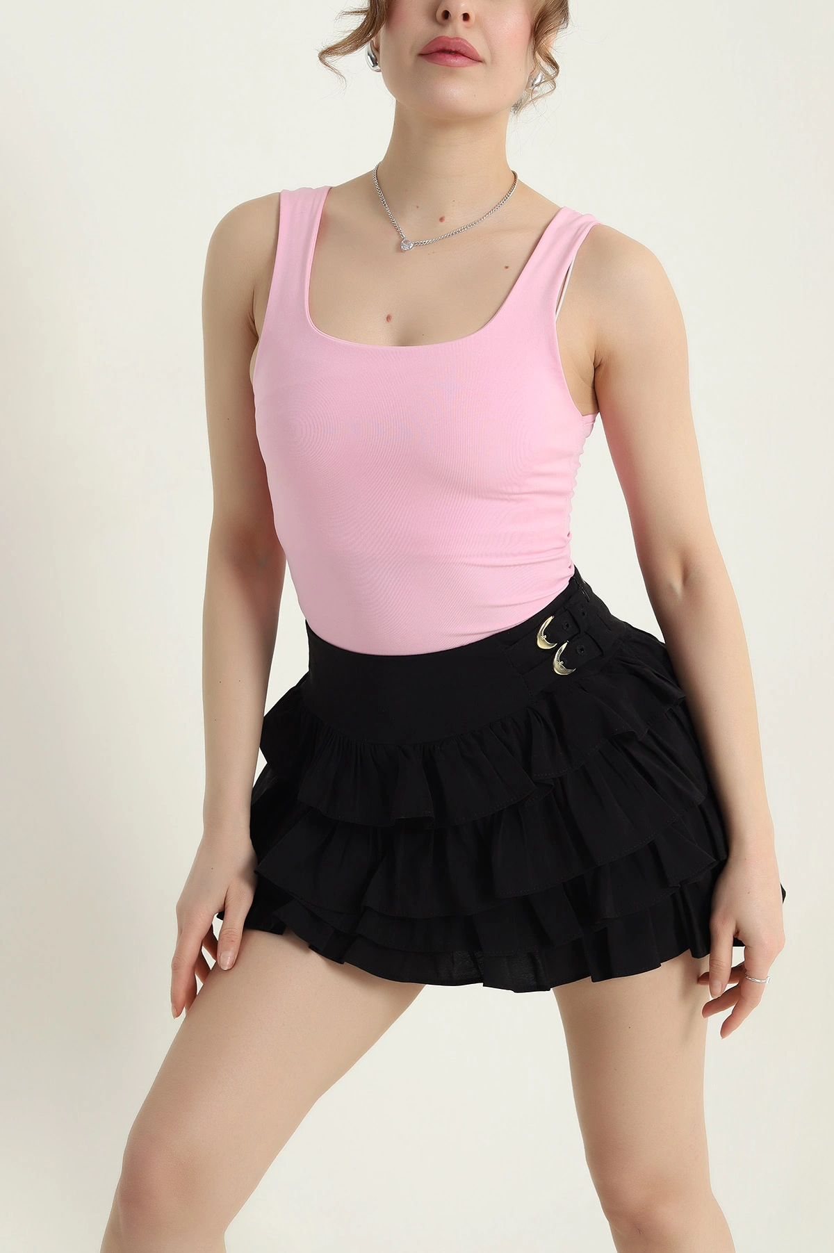 Pembe Scuba Kadın Zıbın Bluz 434451