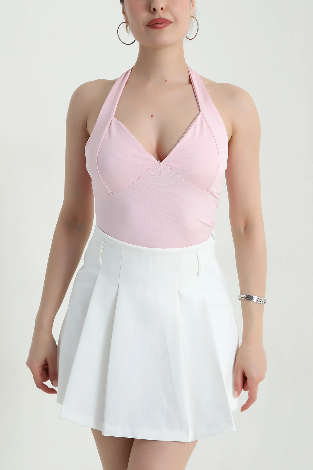Pembe Scuba Zıbın Kadın Bluz 471598