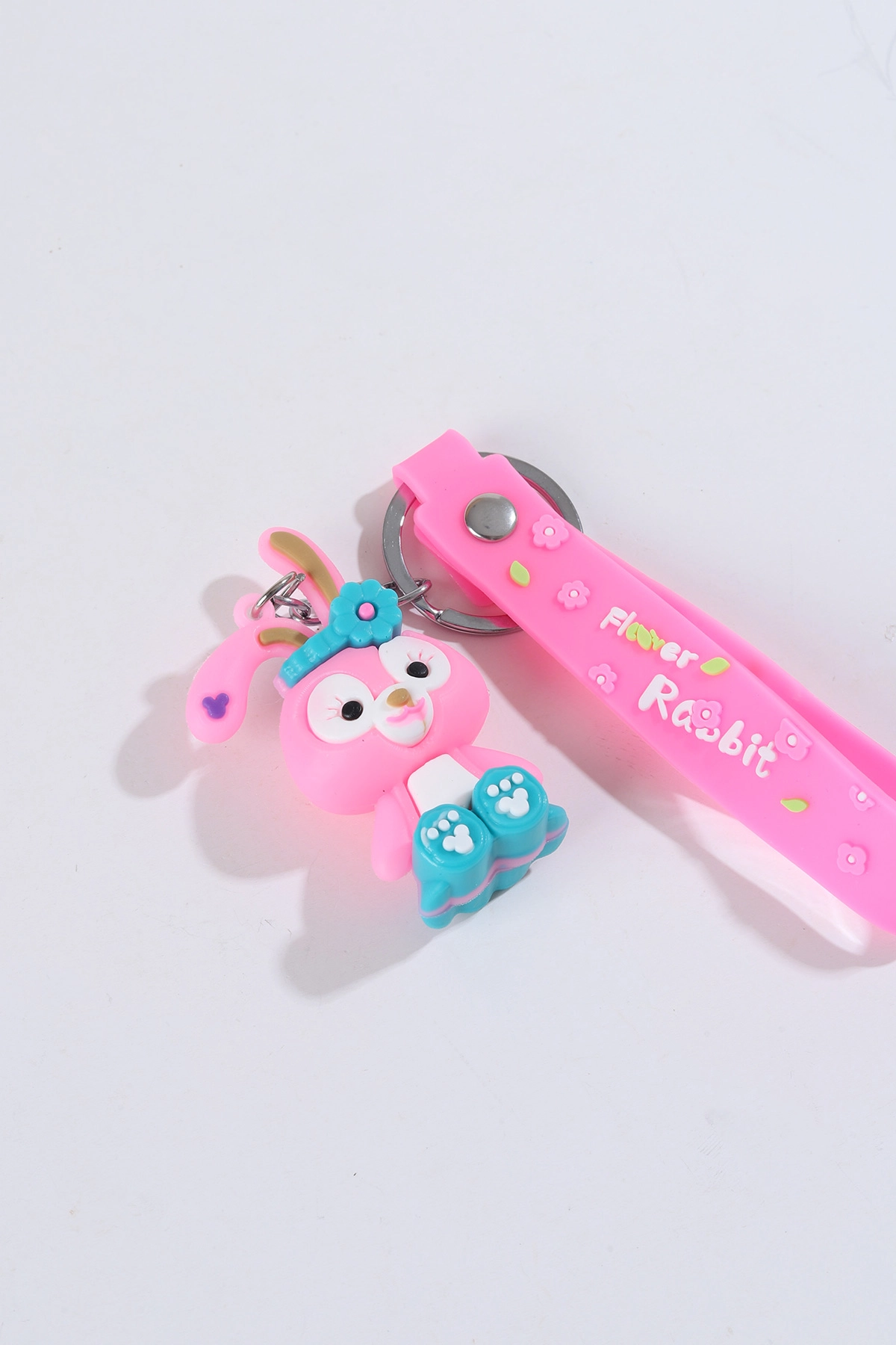 Pembe Sevimli Tavşan Silikon Anahtarlık Çanta Süsü 304309