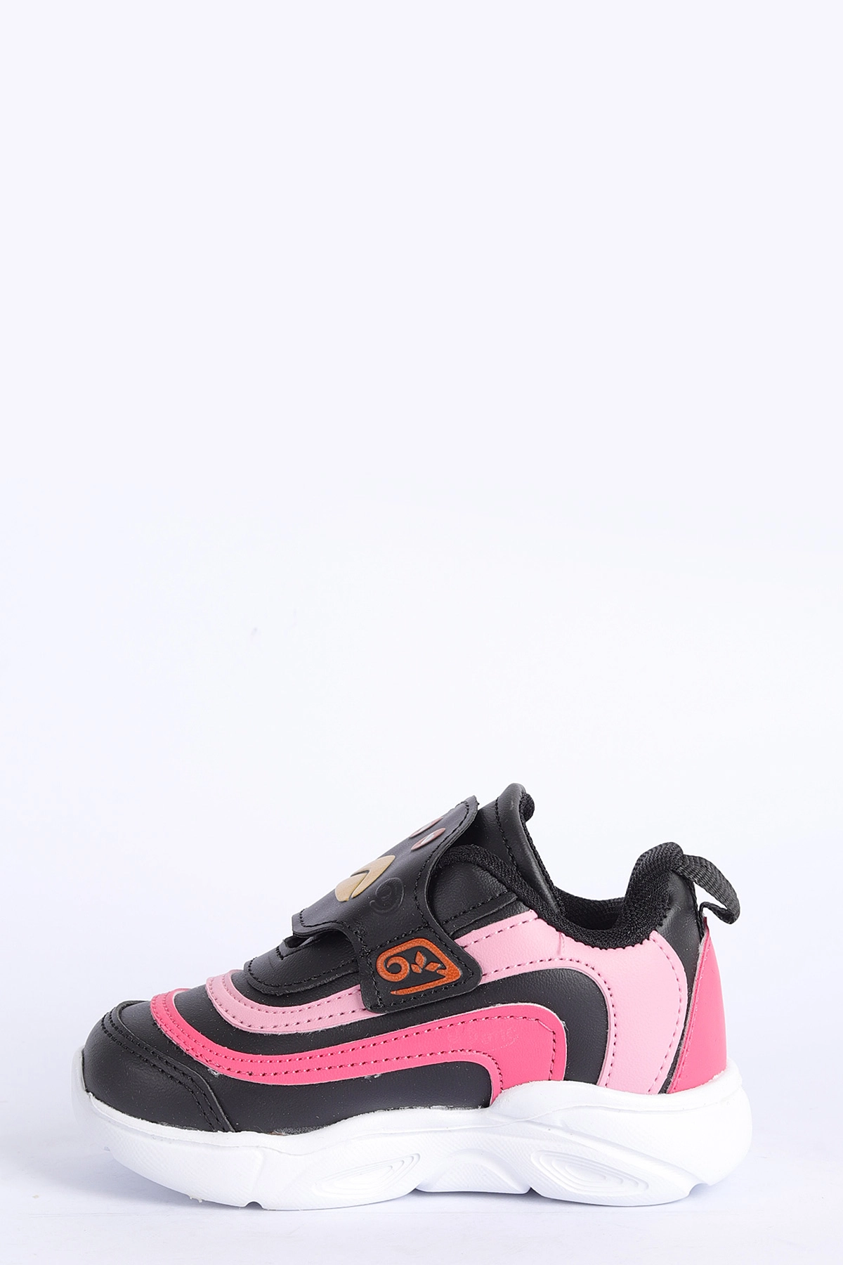 Pembe Siyah  (22-25 Bebe) IşIklı Şeritli Kalın Taban Bebek Spor Ayakkabı 304467