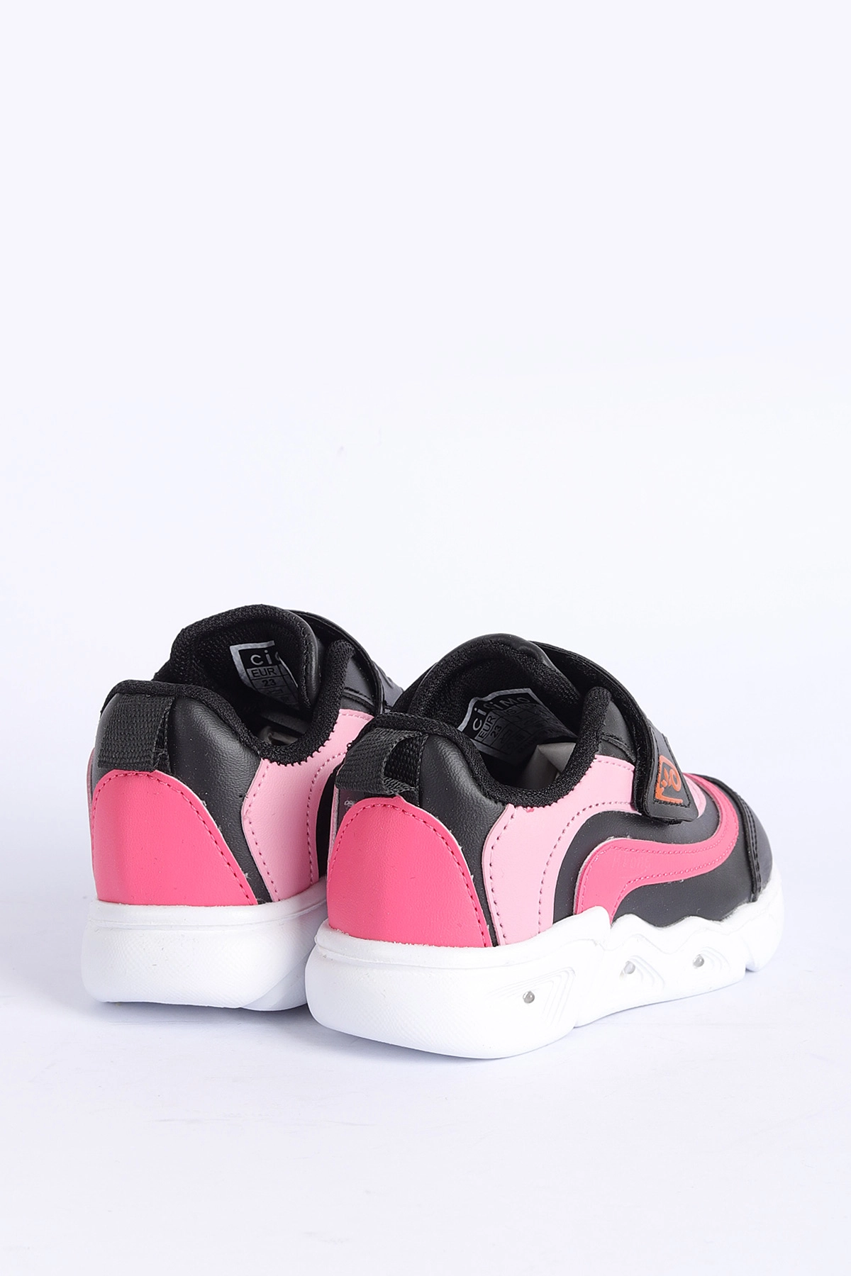 Pembe Siyah  (22-25 Bebe) IşIklı Şeritli Kalın Taban Bebek Spor Ayakkabı 304467