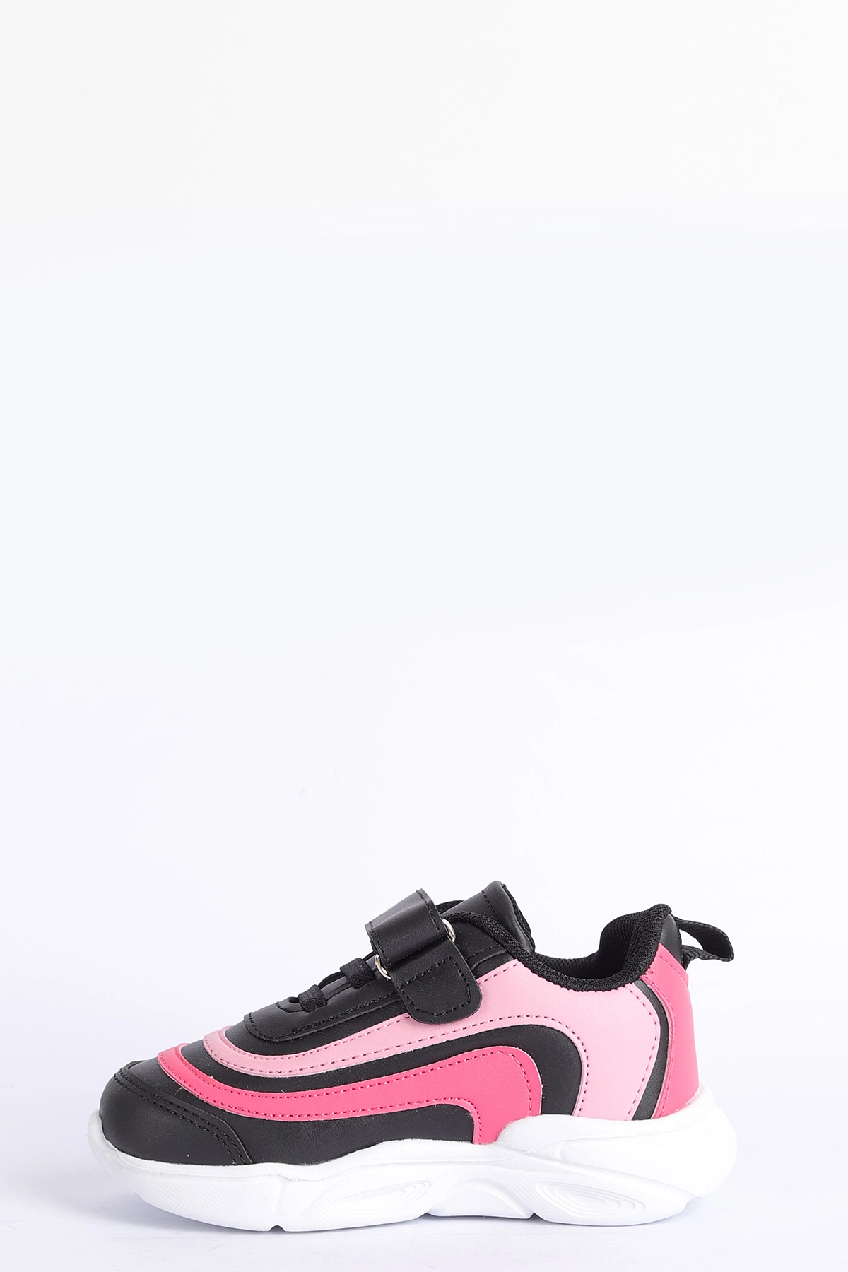 Pembe Siyah (26-30 Patik) IşIklı Şeritli Kalın Taban Çocuk Spor Ayakkabı 304385