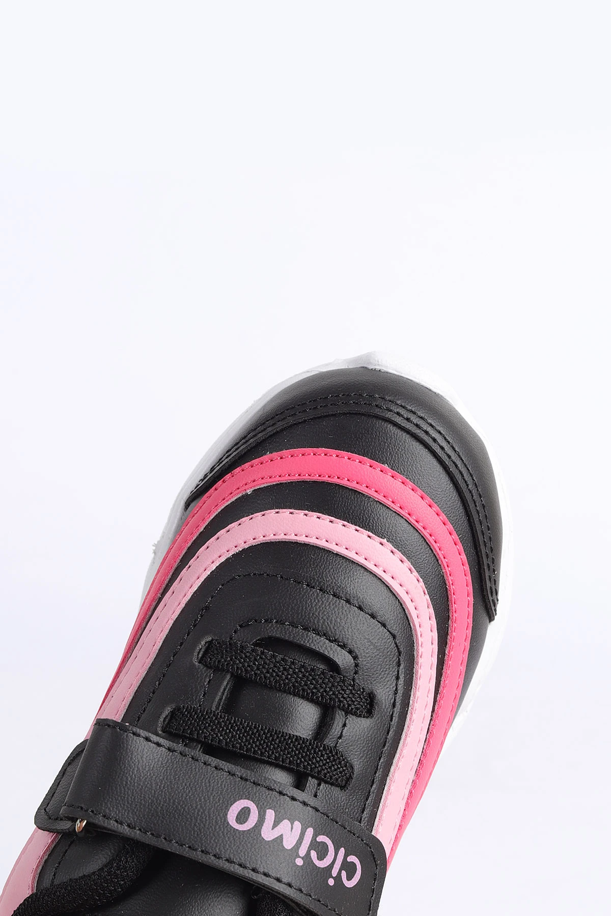Pembe Siyah (26-30 Patik) IşIklı Şeritli Kalın Taban Çocuk Spor Ayakkabı 304385