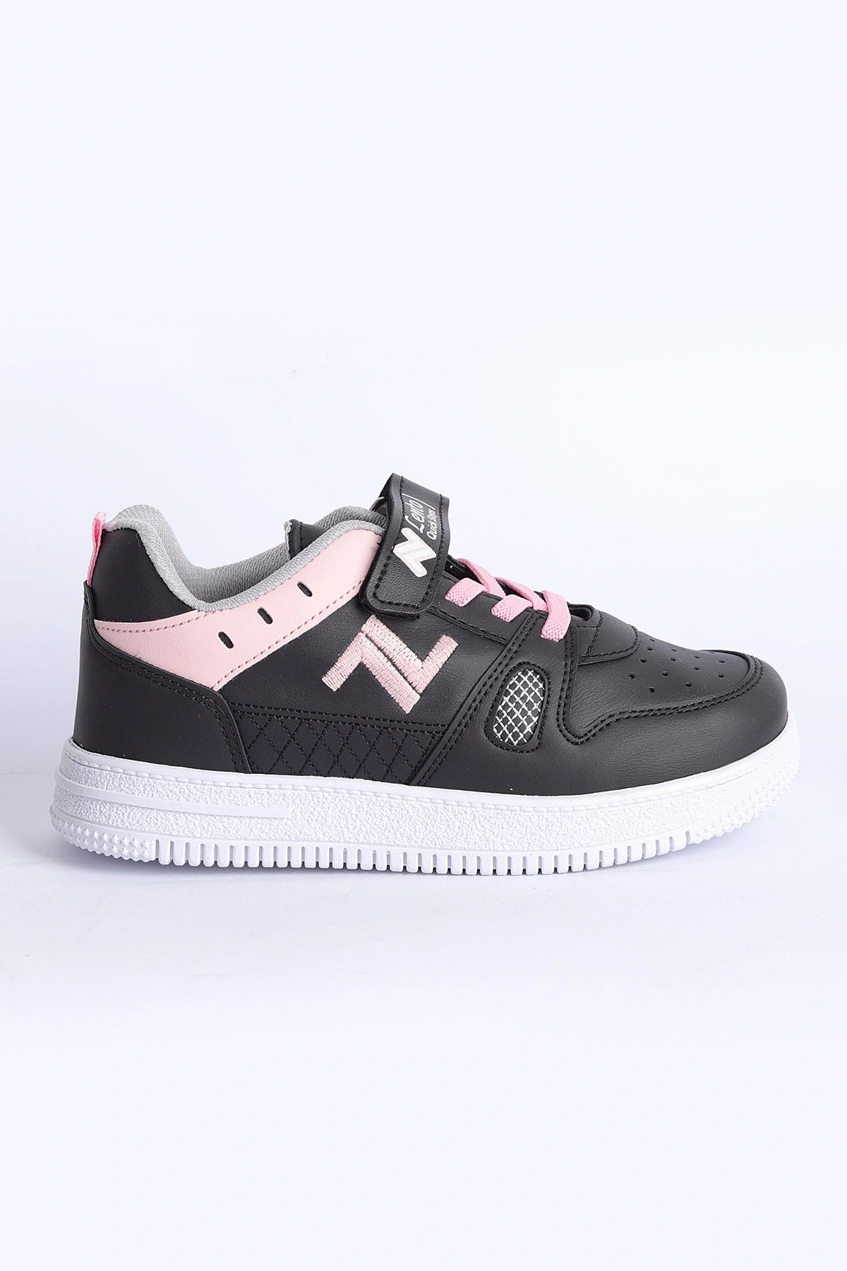 Pembe Siyah (31-35 Filet ) Z Nakışlı Kalın Topuk  Cırtlı Kız Çocuk Spor Ayakkabı 308194