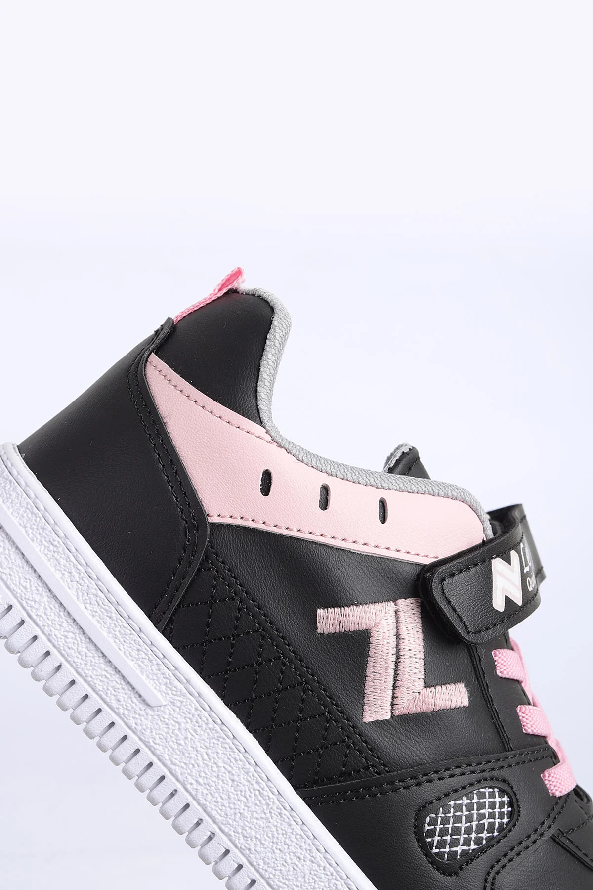 Pembe Siyah (31-35 Filet ) Z Nakışlı Kalın Topuk  Cırtlı Kız Çocuk Spor Ayakkabı 308194