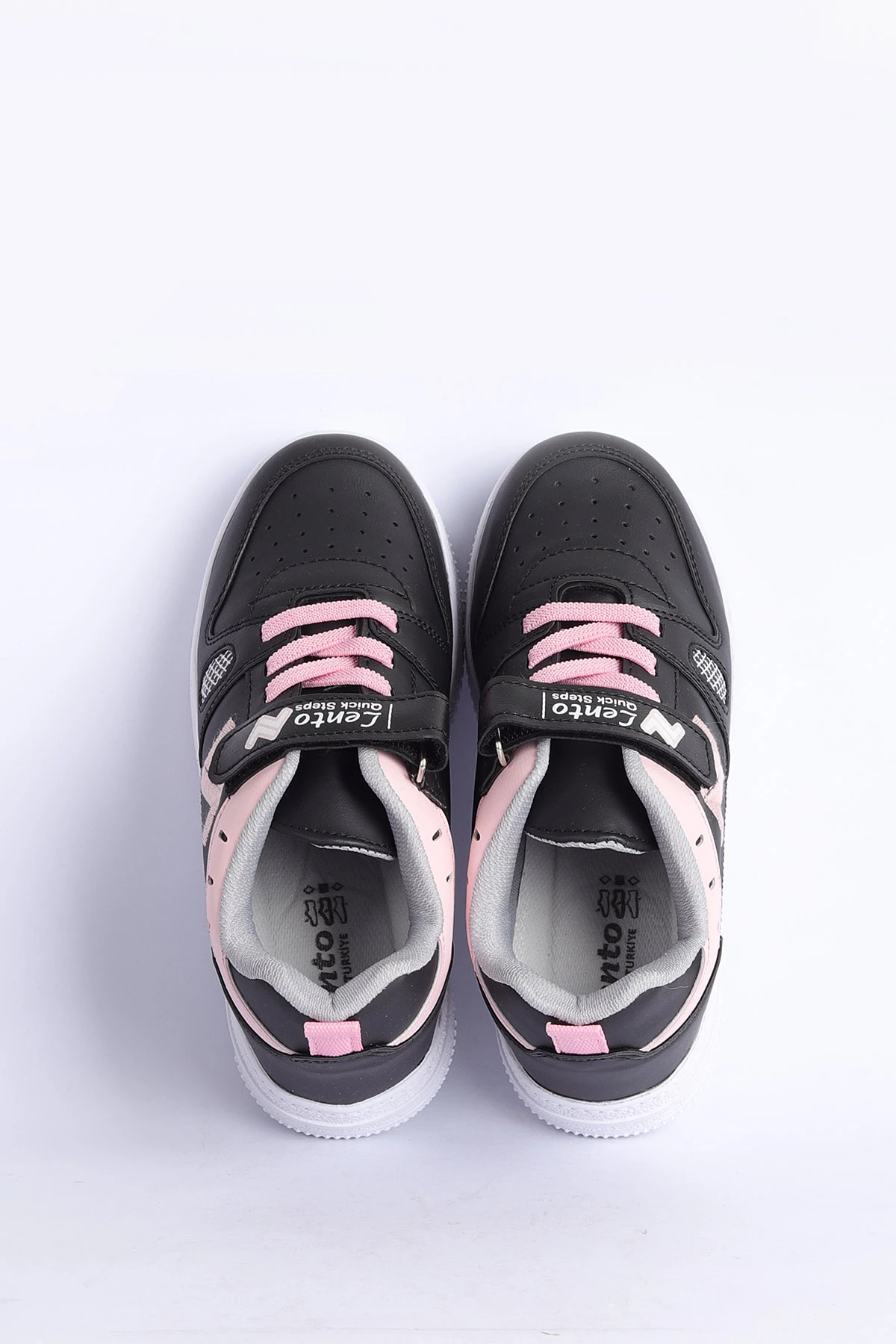 Pembe Siyah (31-35 Filet ) Z Nakışlı Kalın Topuk  Cırtlı Kız Çocuk Spor Ayakkabı 308194