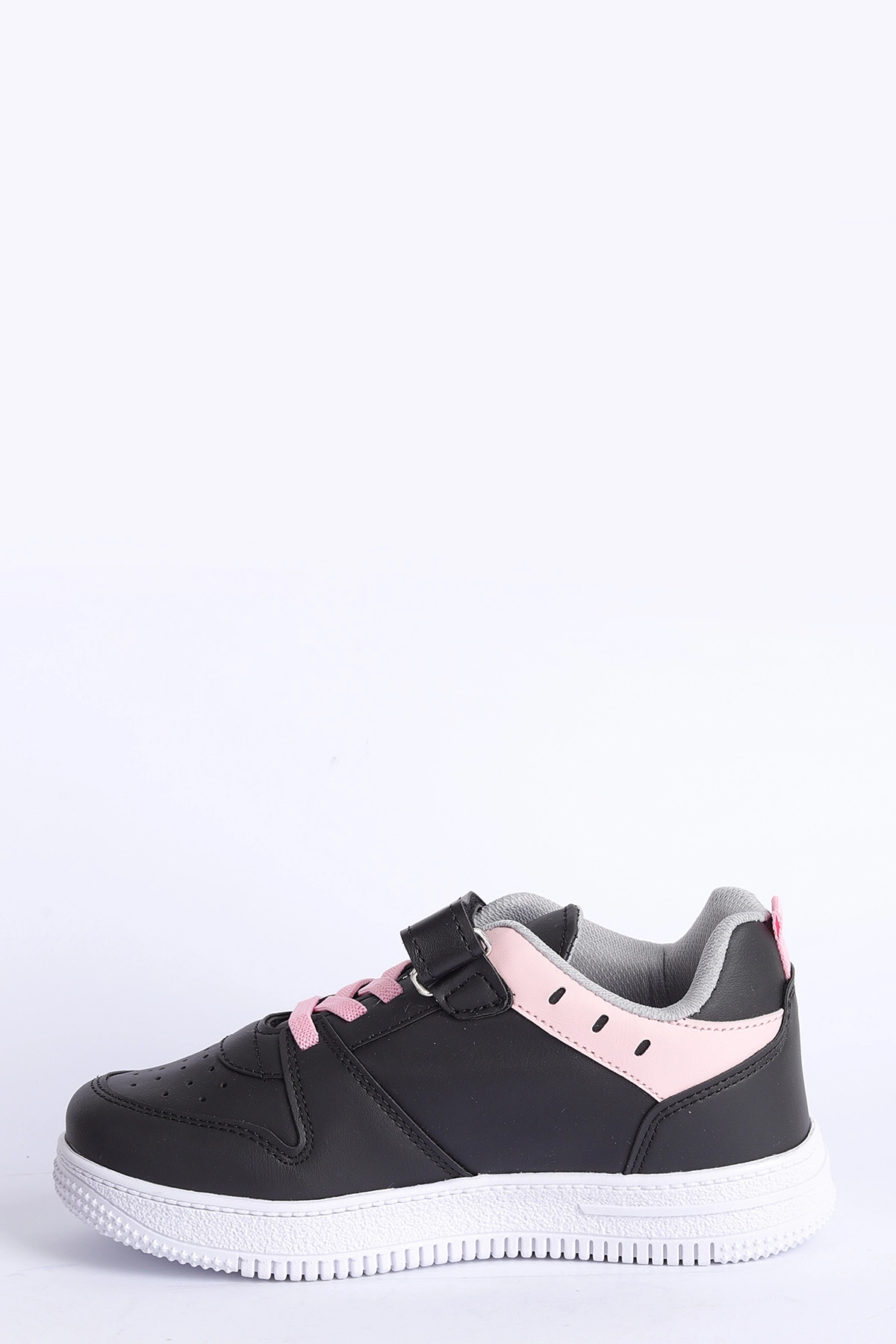 Pembe Siyah (31-35 Filet ) Z Nakışlı Kalın Topuk  Cırtlı Kız Çocuk Spor Ayakkabı 308194