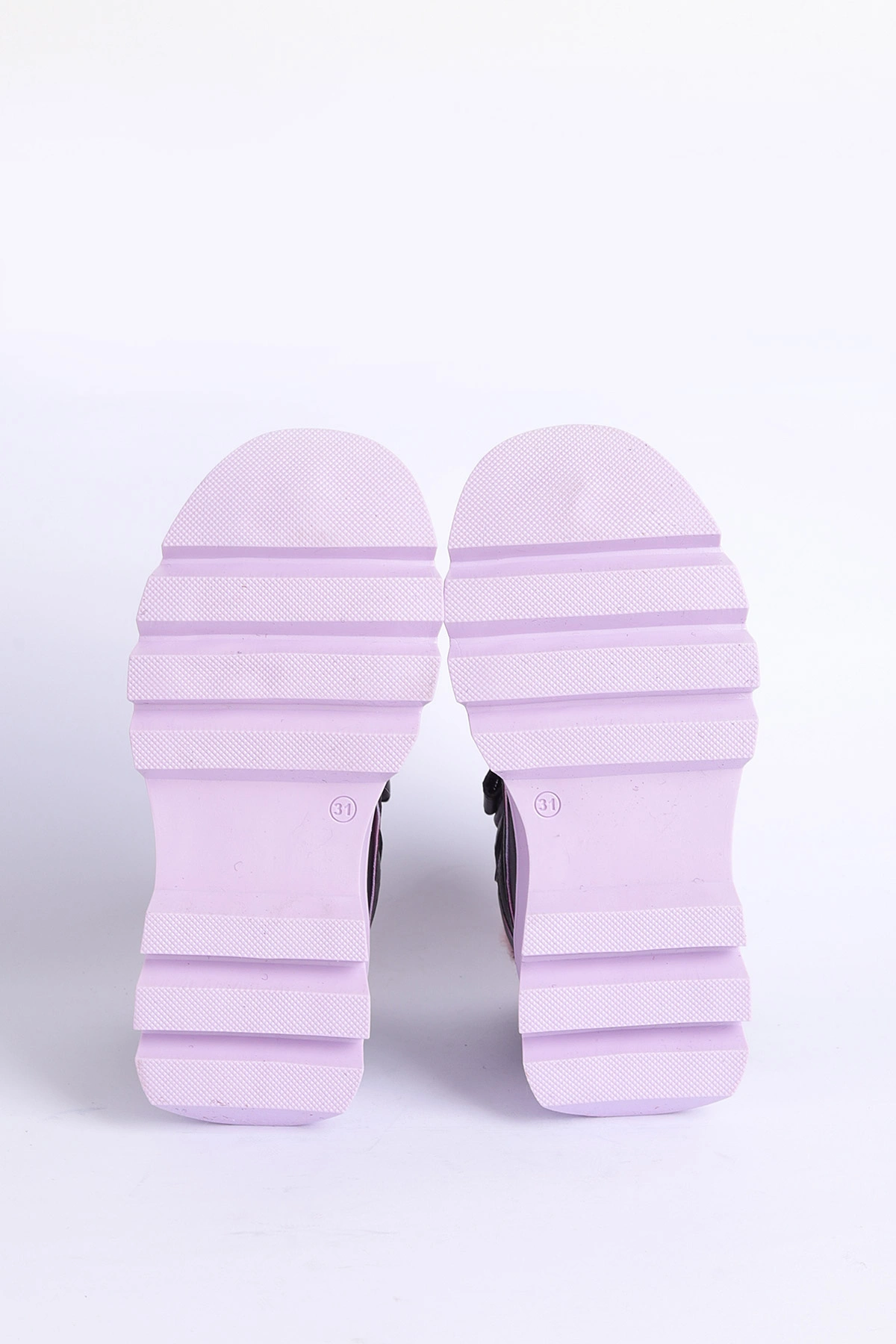 Pembe Siyah (31-35 Filet)Cırtlı Bağcıklı İçi Kürklü Bilek Kız Çocuk Bot 316453