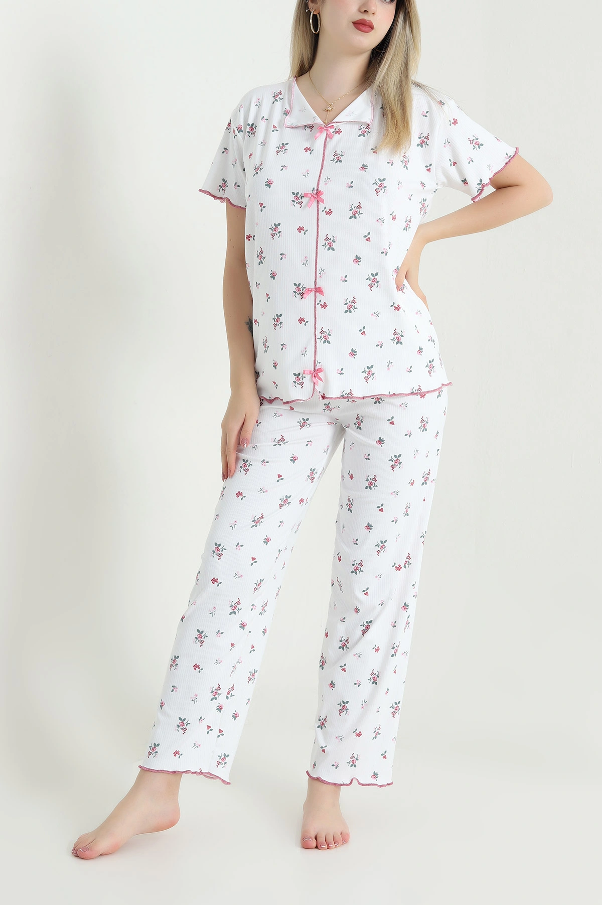 Pembe Sleepy Fiyonklu Kadın Pijama Takımı 466344