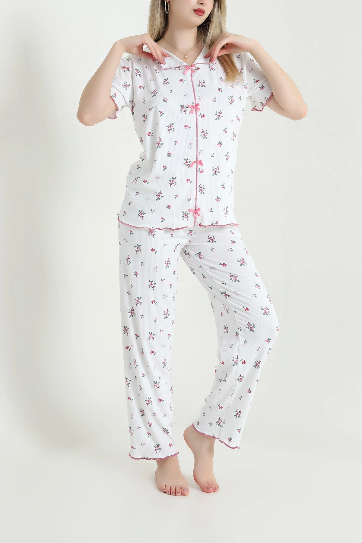 Pembe Sleepy Fiyonklu Kadın Pijama Takımı 466344