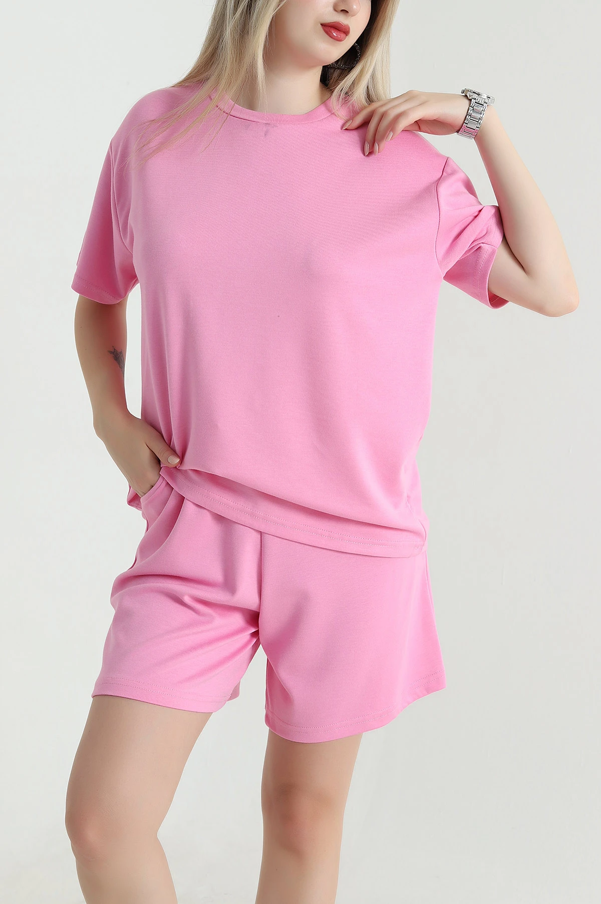 Pembe Şortlun Modal Kadın İkili Takım 466198