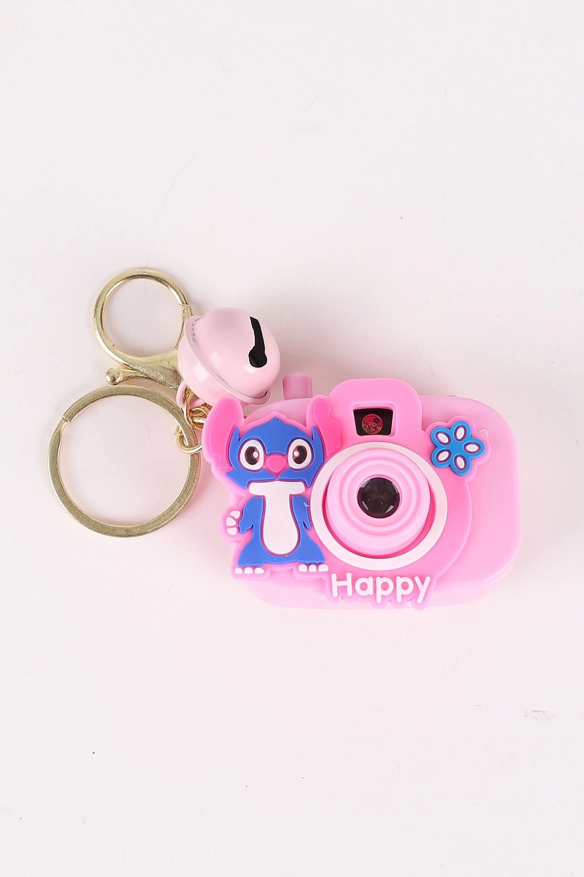 Pembe Stich Figürlü Oyuncak Projeksiyonlu Fotoğraf Makinesi Anahtarlık ve Çanta Süsü 473937