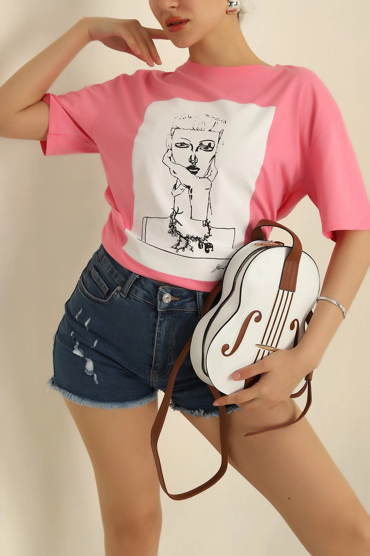 Pembe Süprem Bayan Tişört 268478
