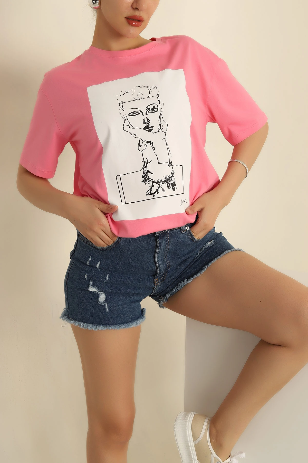 Pembe Süprem Bayan Tişört 268478