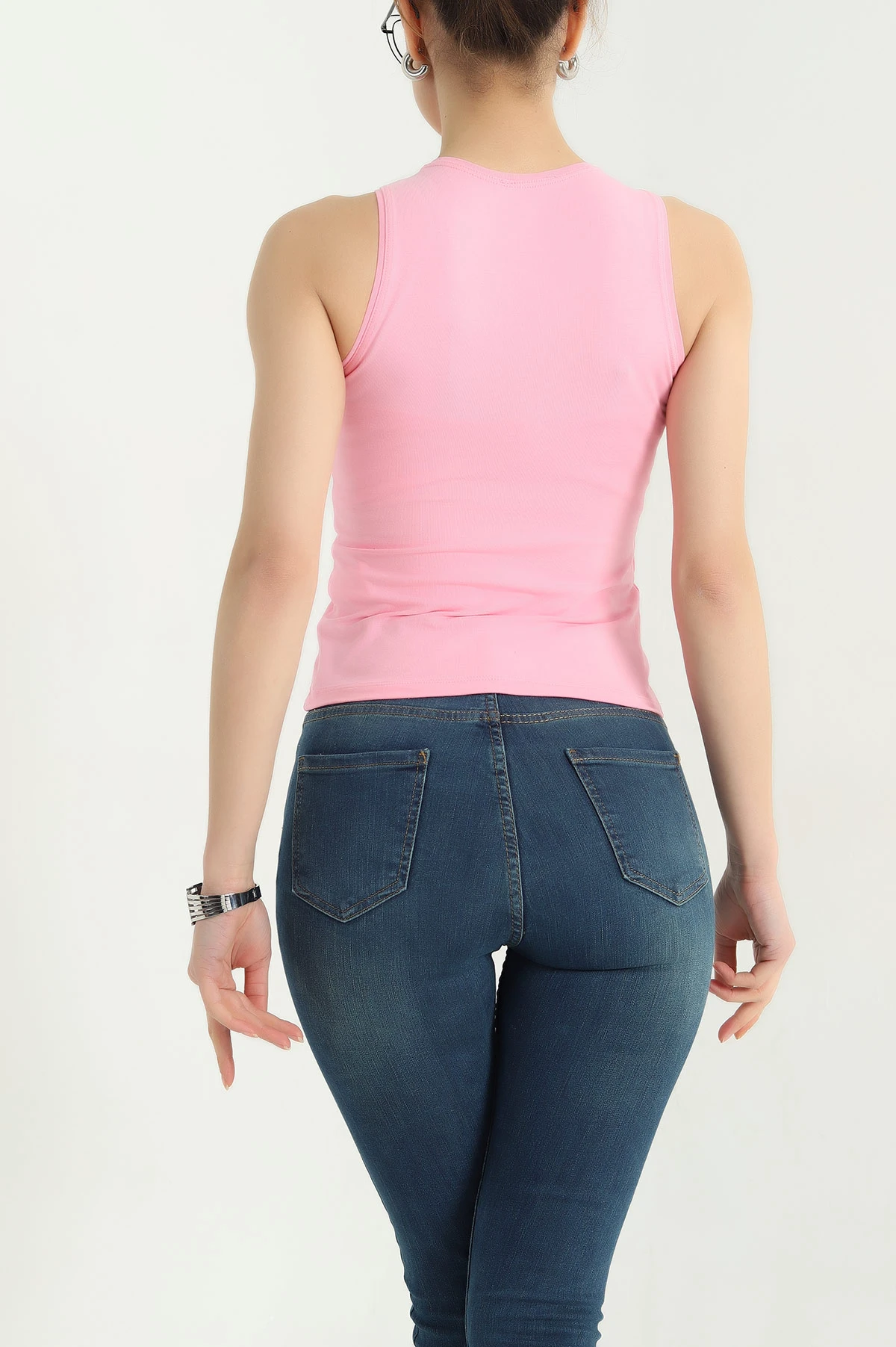 Pembe Süprem Kolsuz Atlet Bluz 337707