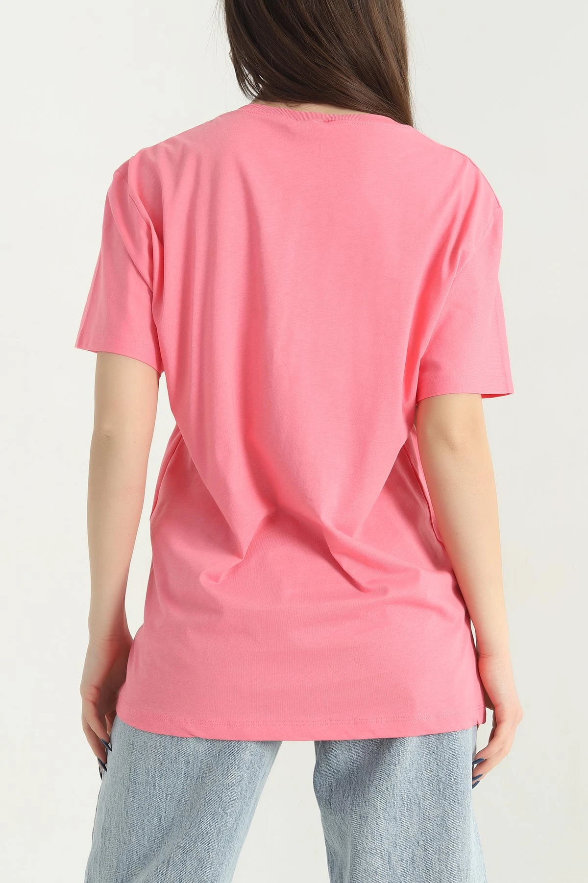 Pembe Taşlı Süprem Kadın Tişört 346599