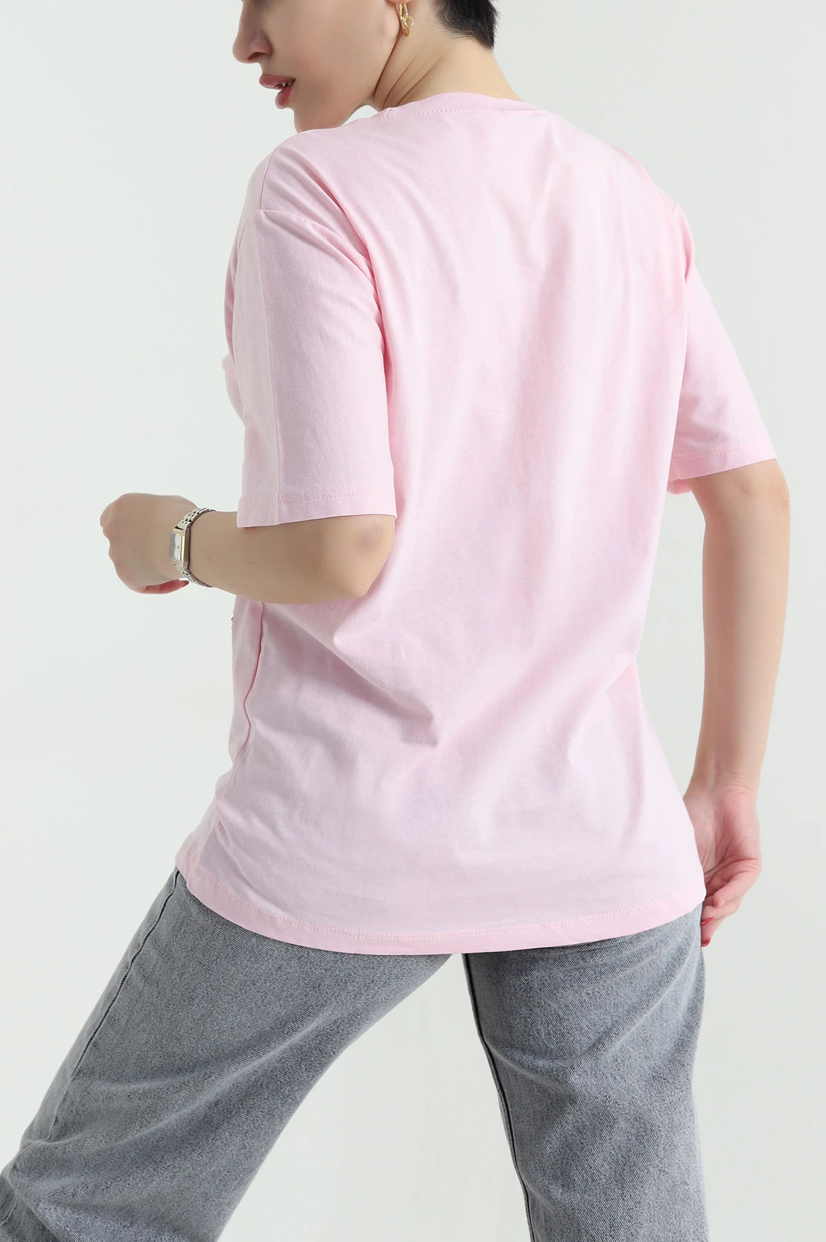 Pembe Taşlı Süprem Kadın Tişört 438628