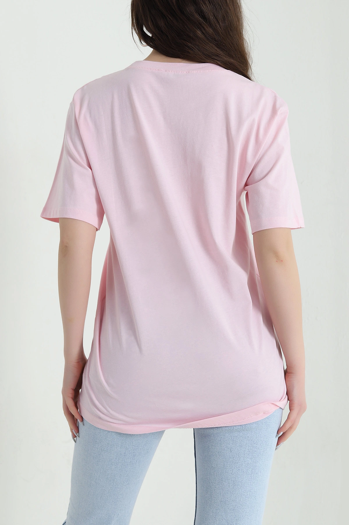 Pembe Taşlı Süprem Kadın Tişört 449319