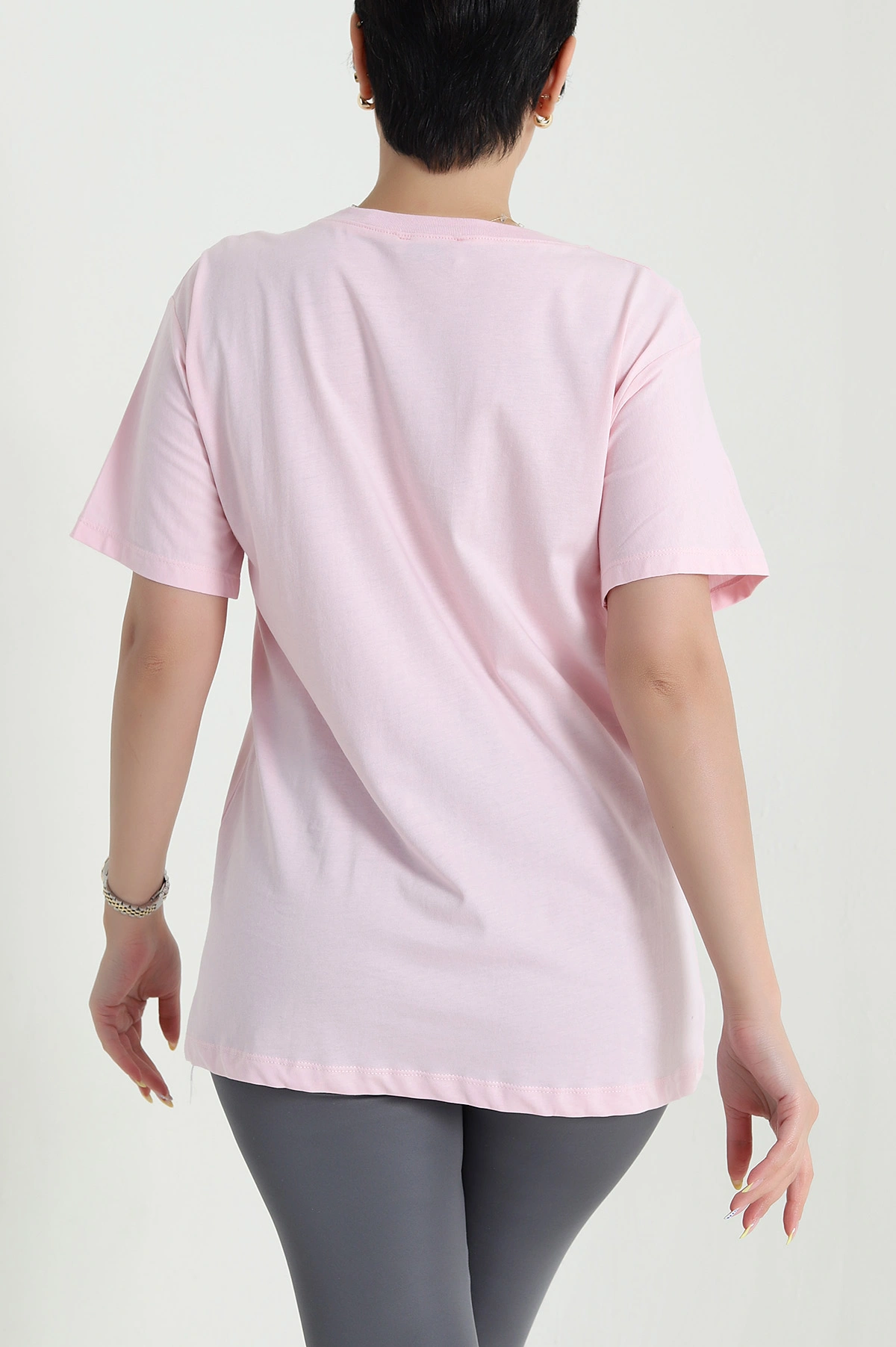 Pembe Taşlı Süprem Kadın Tişört 466980