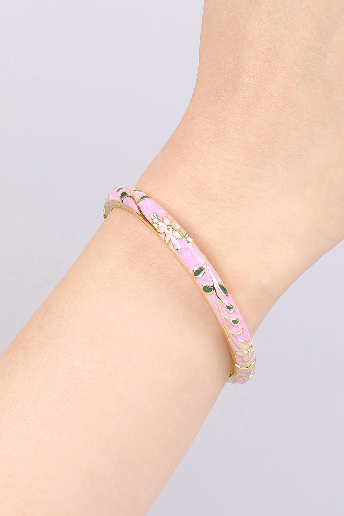 Pembe Taşlı  Vintage Kelepçe Bilezik 469101