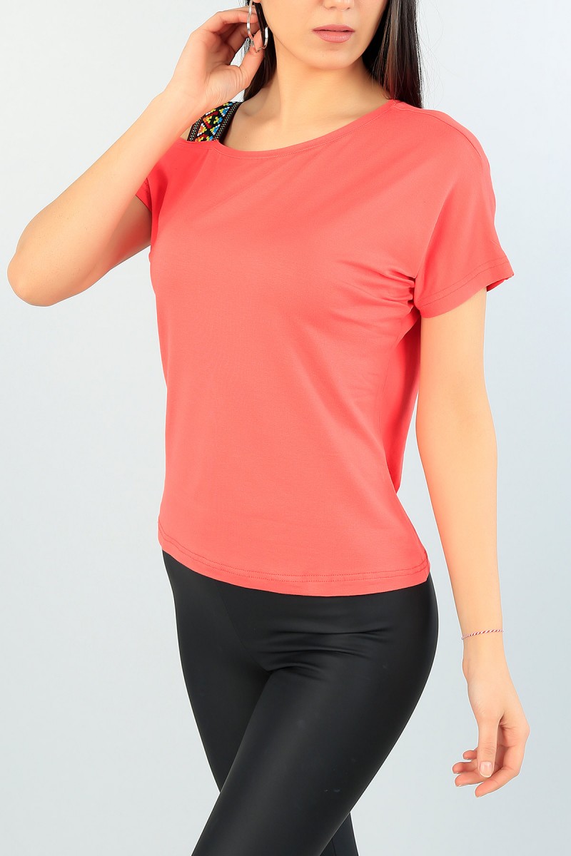 Pembe Tek Kol Askılı Bluz 60892