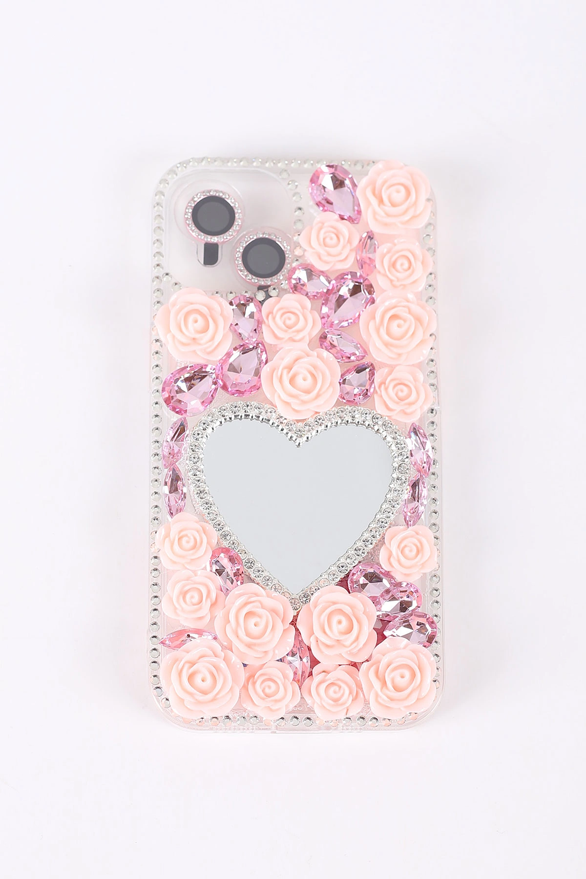 Pembe TeknoCase İPhone 13 Uyumlu Beauty Case Serisi Lens Hediyeli Premium Sert Silikon Telefon Kılıfı 430423