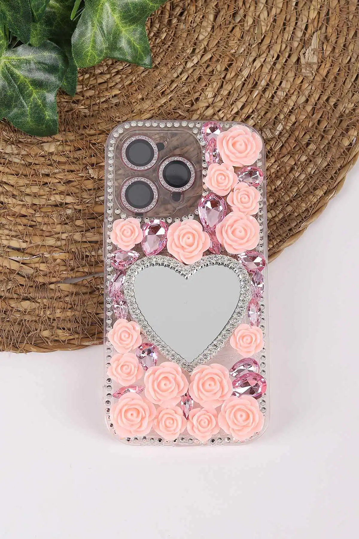 Pembe TeknoCase İPhone 14 Pro Uyumlu Beauty Case Serisi Lens Hediyeli Premium Sert Silikon Telefon Kılıfı 430431