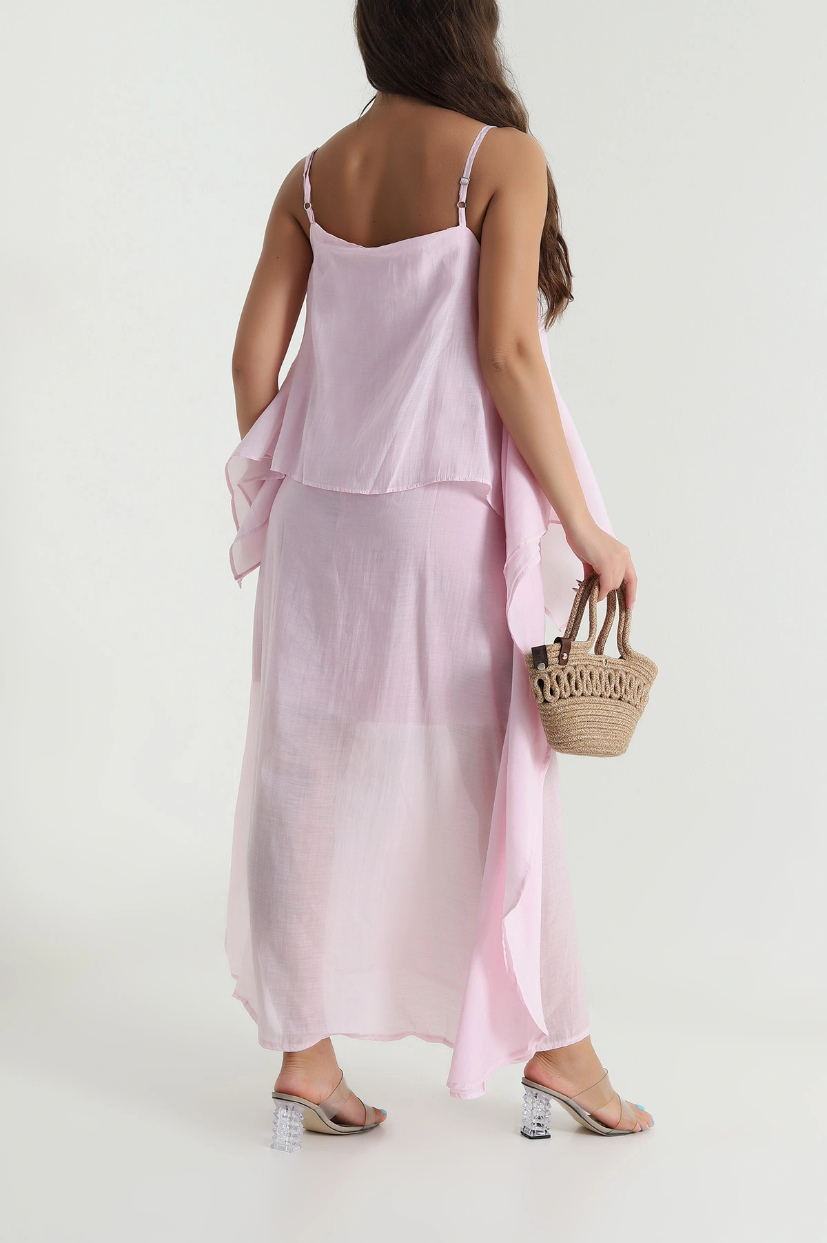 Pembe Tensel Modal Kadın Elbise 484106