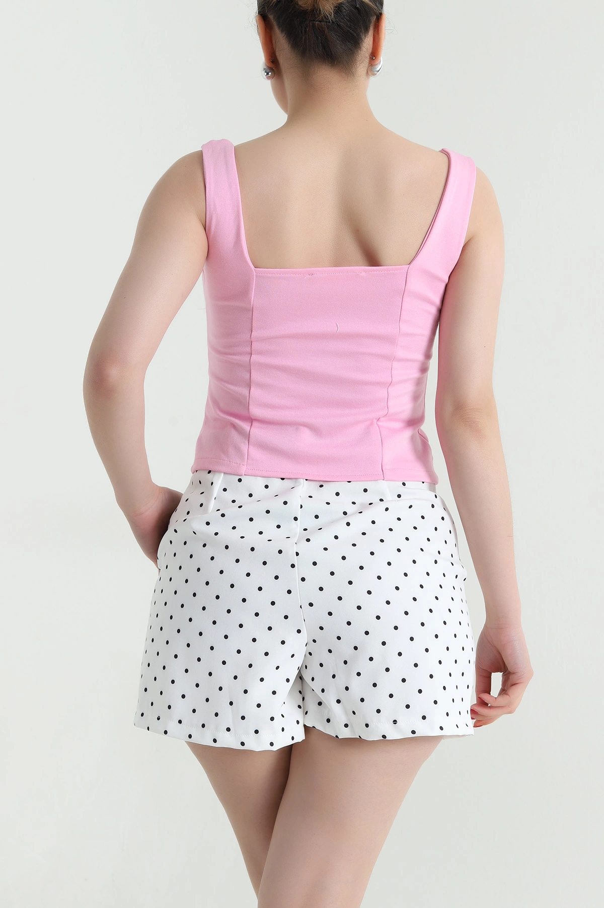 Pembe Toka Detay Kolsuz Kadın Bluz 466261
