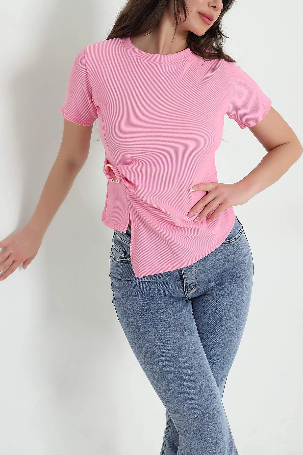 Pembe Tokalı Ottoman Kadın Bluz 457543