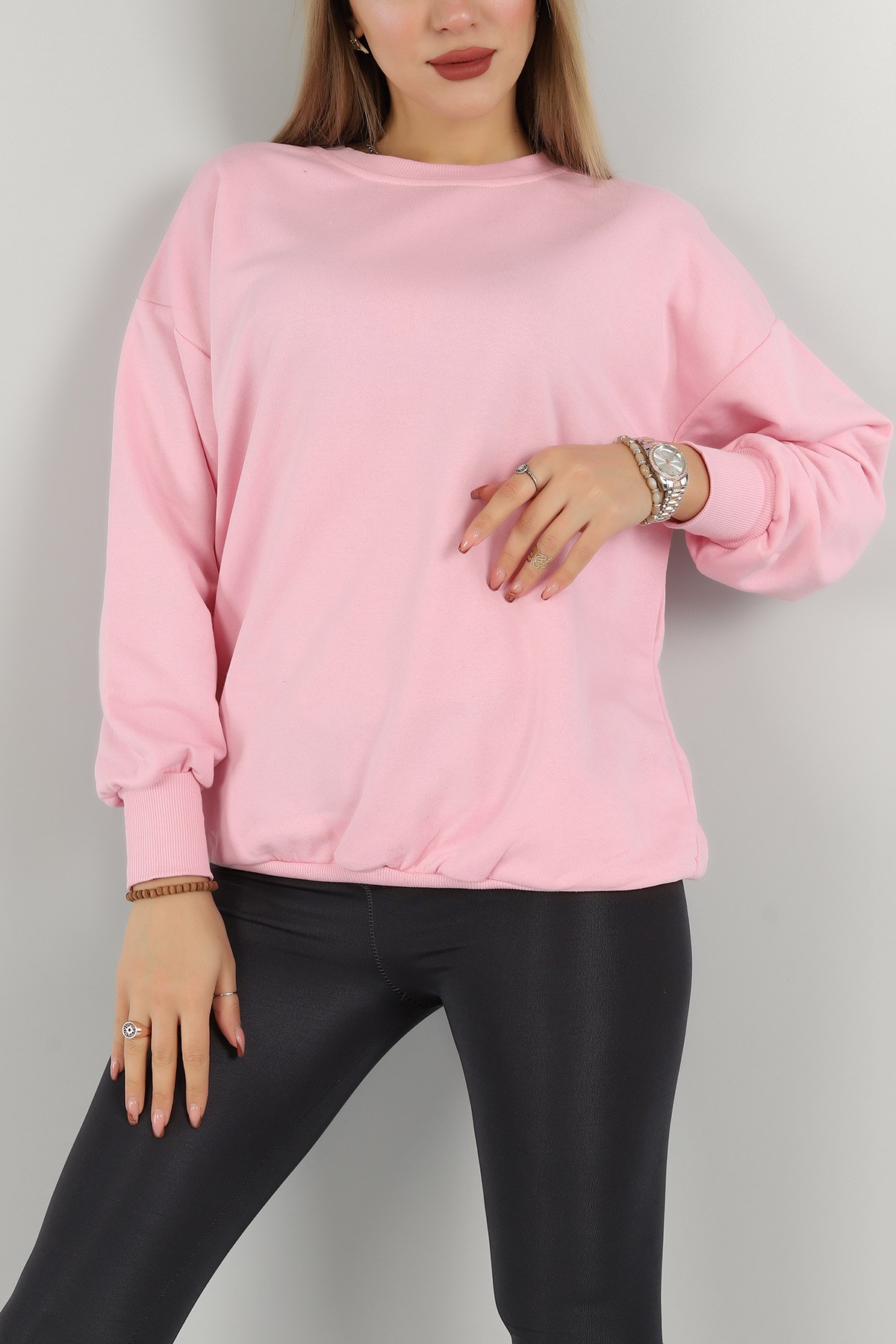Pembe Üç İp Bayan Sweat 144914